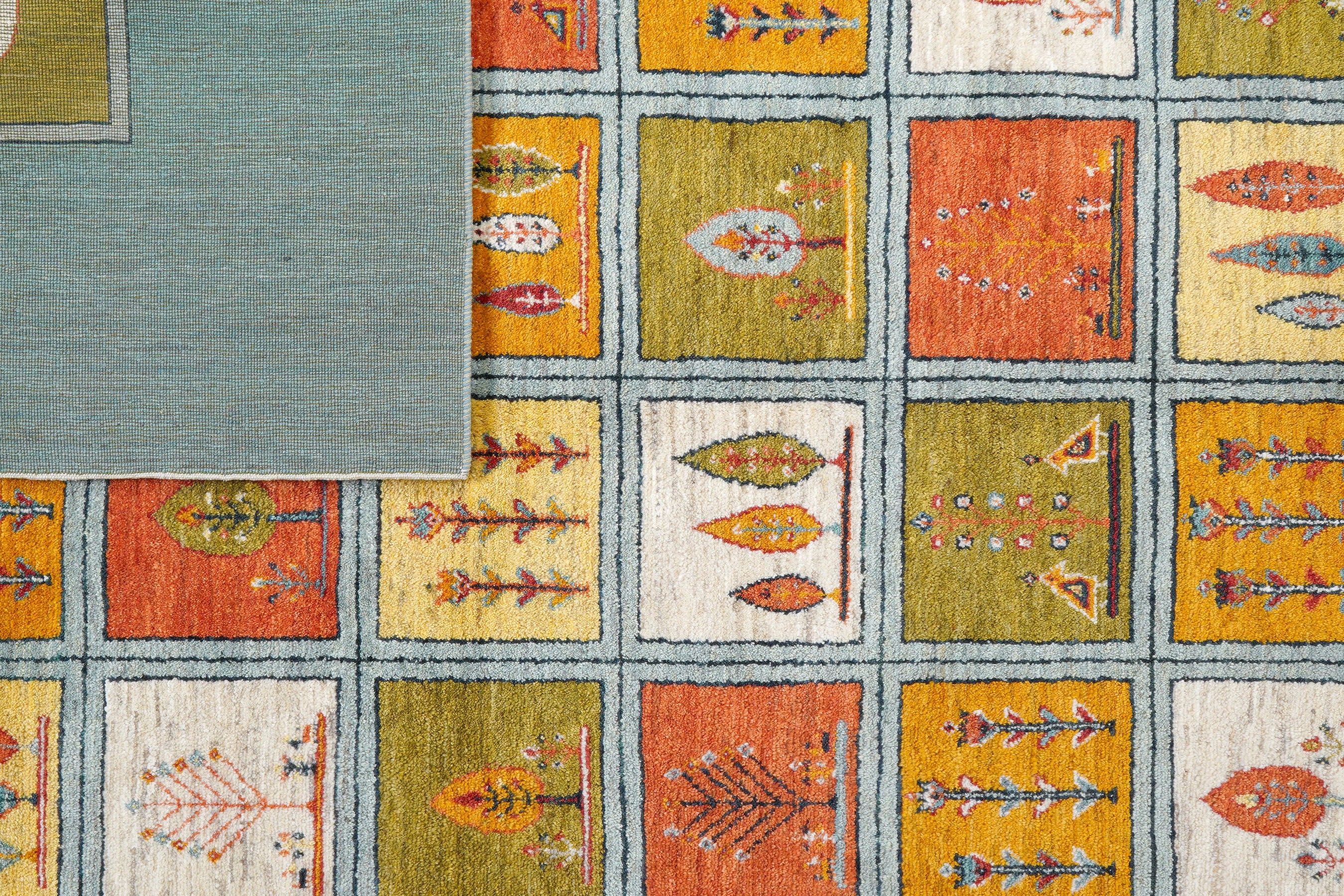 Rizbaf Gabbeh Teppich Wolle Blau