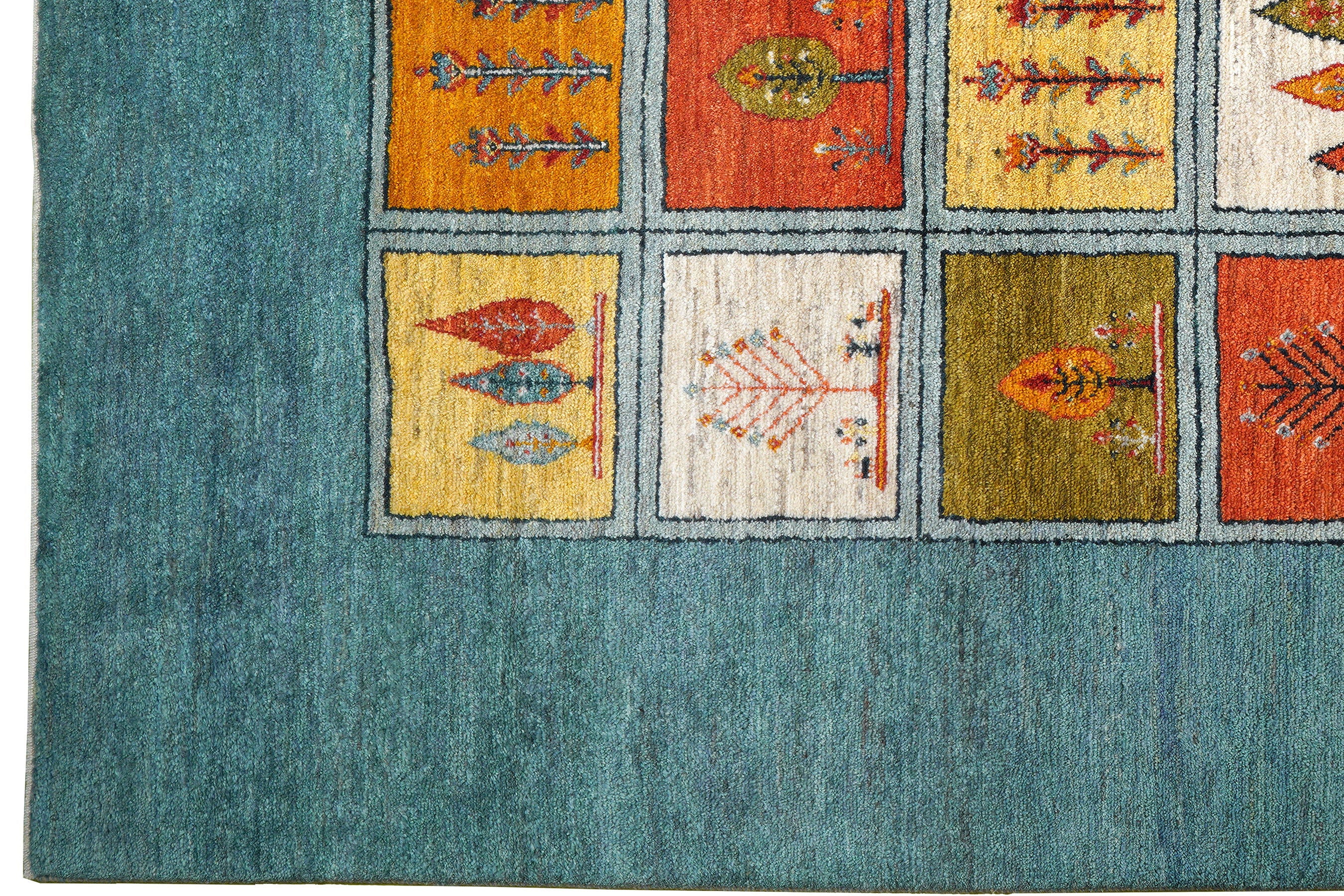 Rizbaf Gabbeh Teppich Wolle Blau