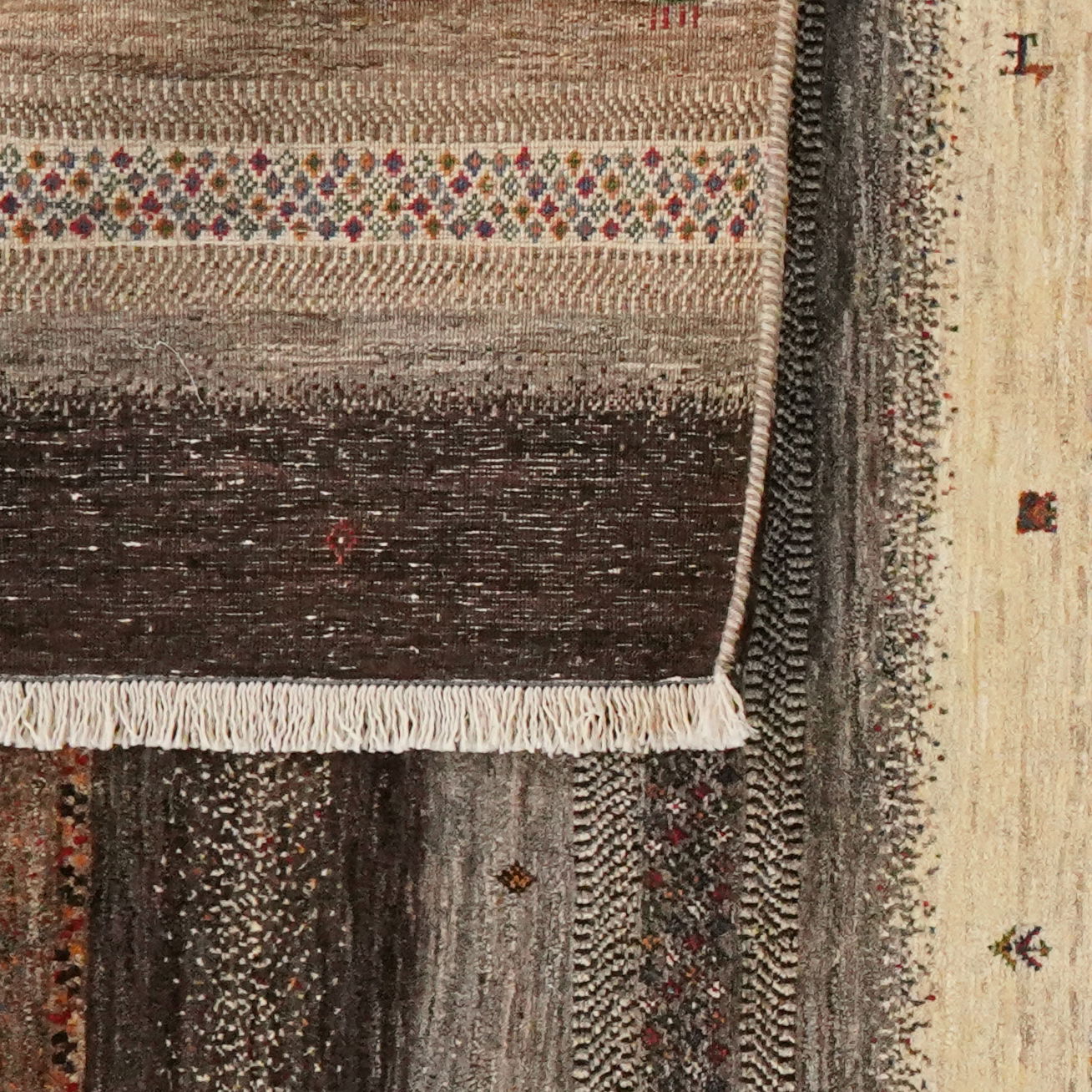 Rizbaf Gabbeh Carpet Wool Beige
