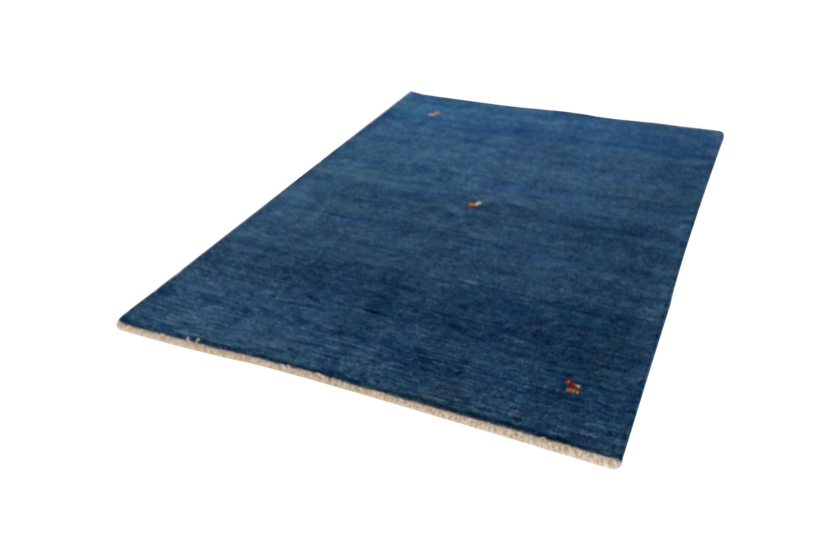 Gabbeh Teppich Wolle Blau