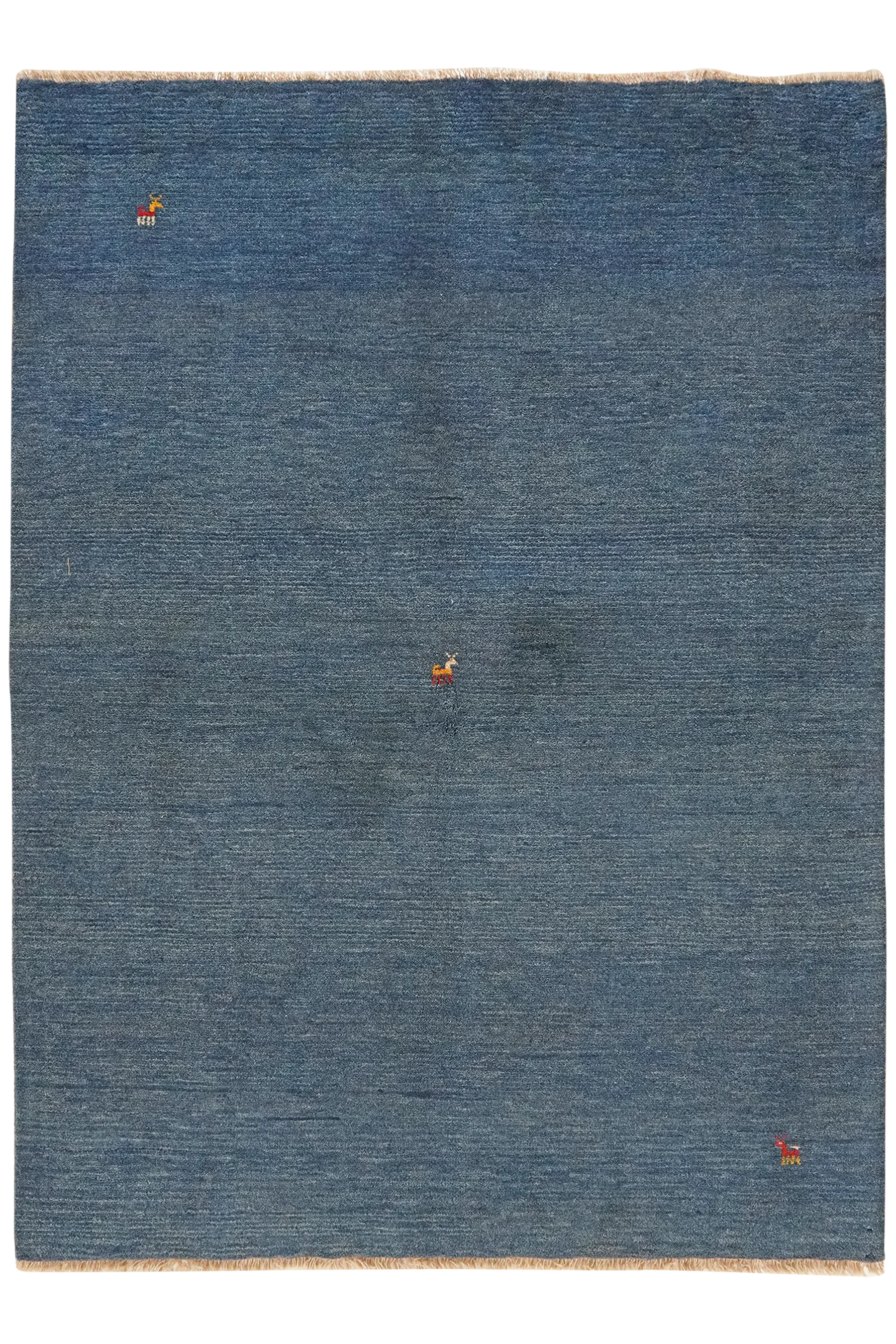 Gabbeh Teppich Wolle Blau