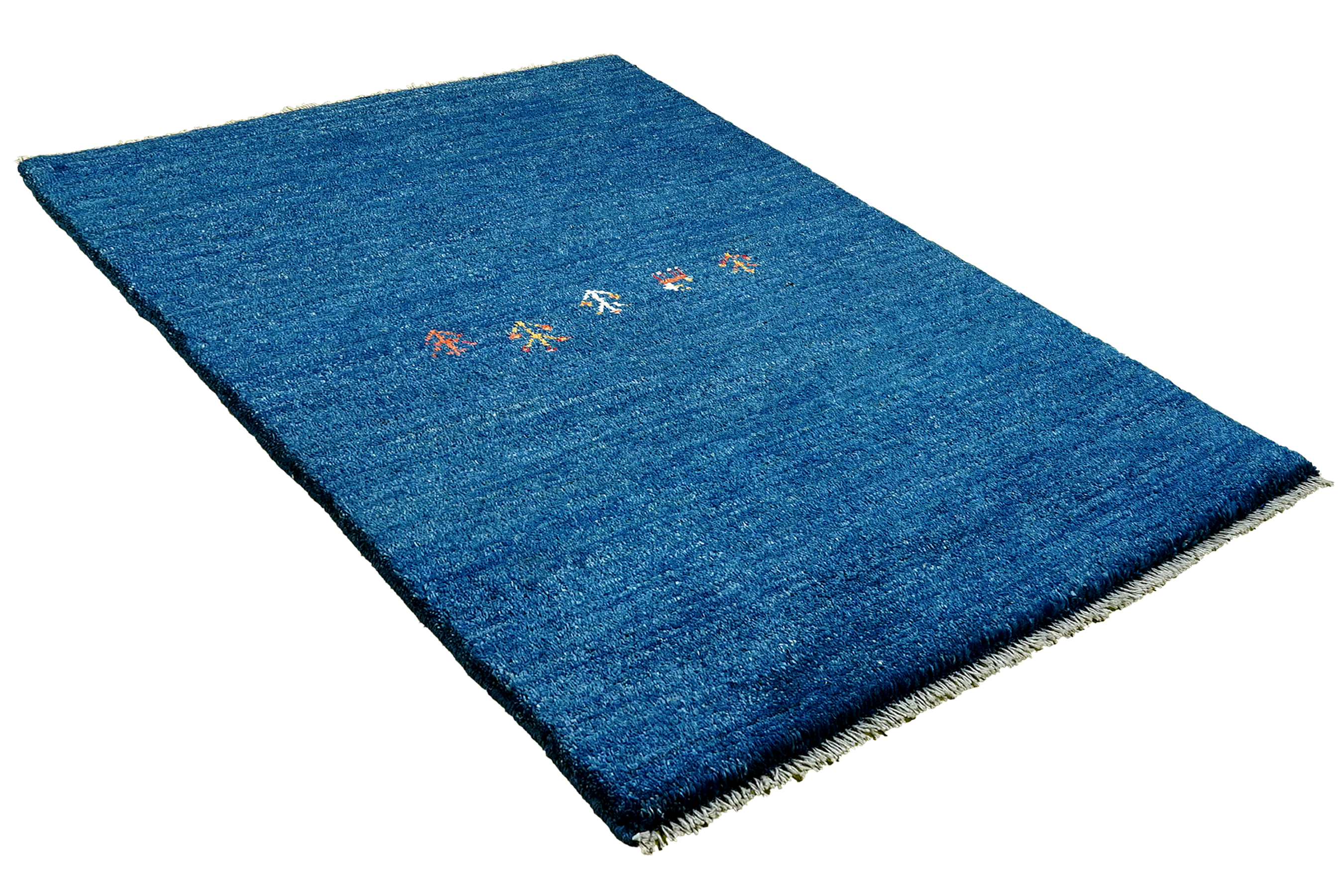 Gabbeh Teppich Wolle Blau