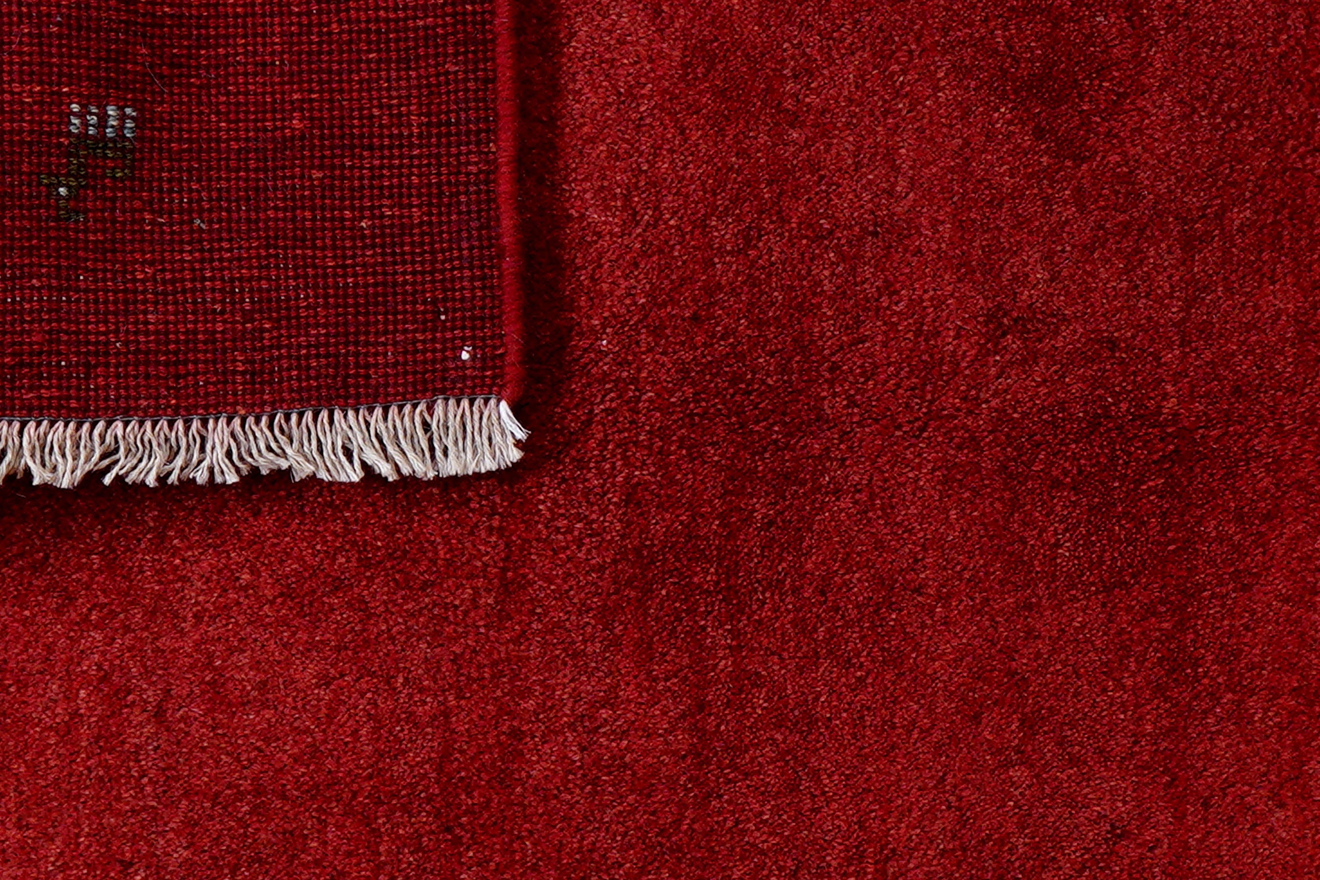 Gabbeh Teppich Wolle Rot