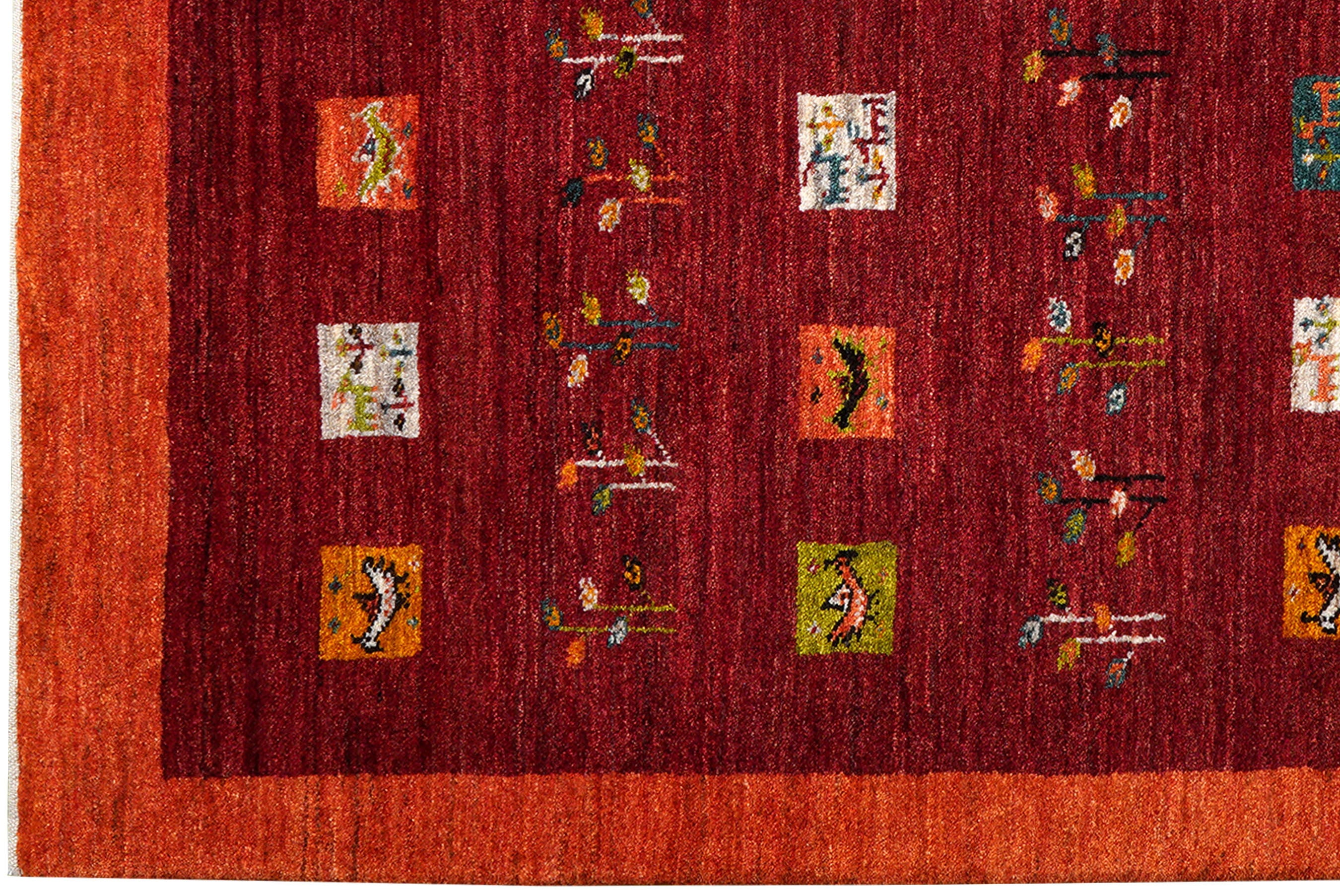 Rizbaf Gabbeh-Teppich Wolle Rot