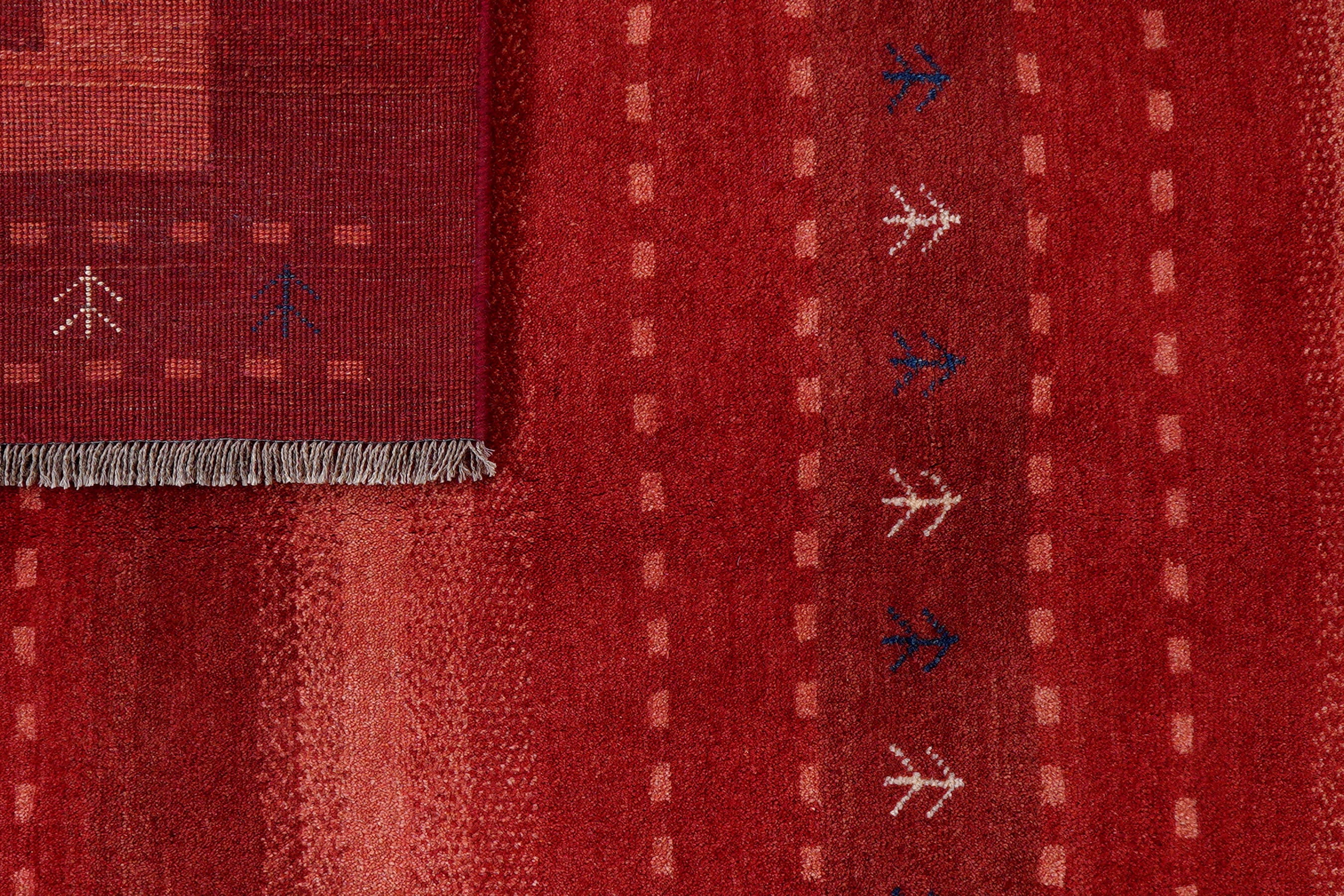 Rizbaf Gabbeh-Teppich Wolle Rot