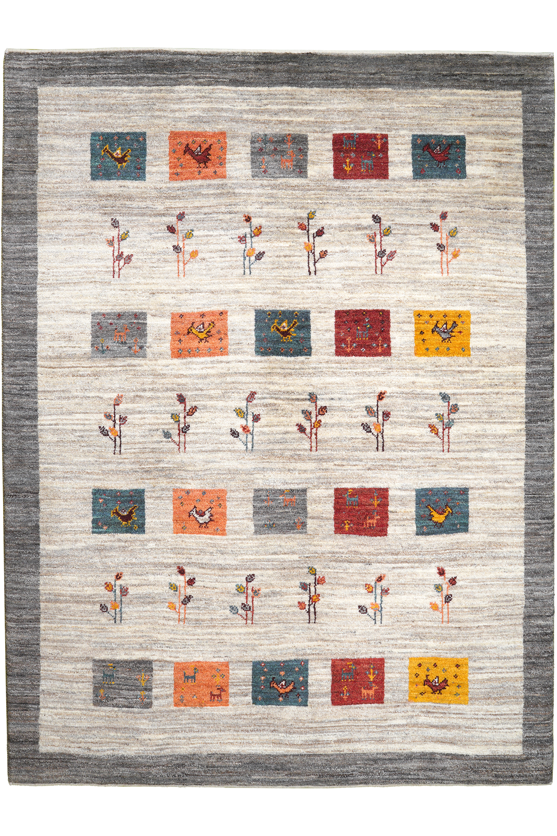 Rizbaf Gabbeh-Teppich Wolle Beige