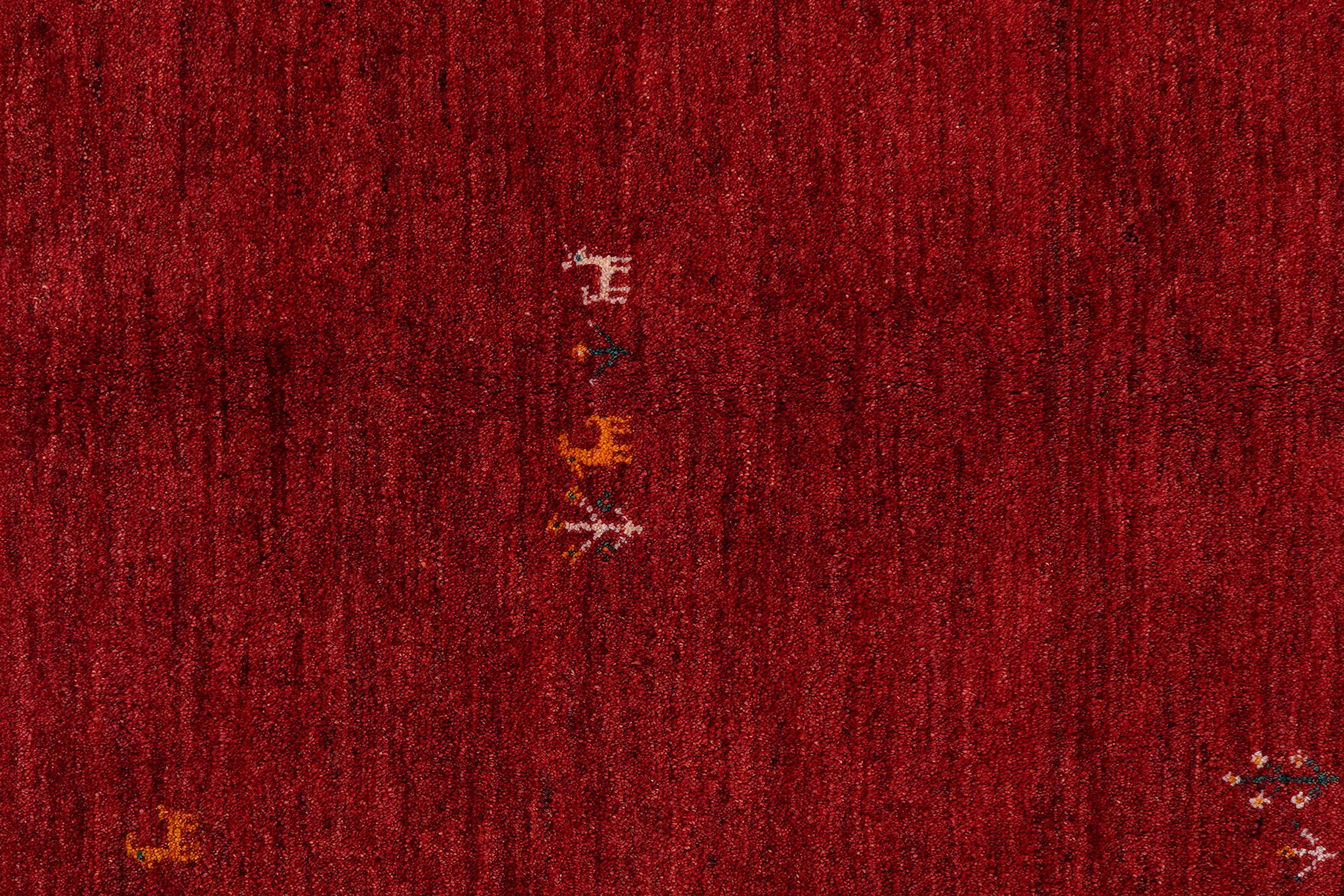 Rizbaf Gabbeh-Teppich Wolle Rot