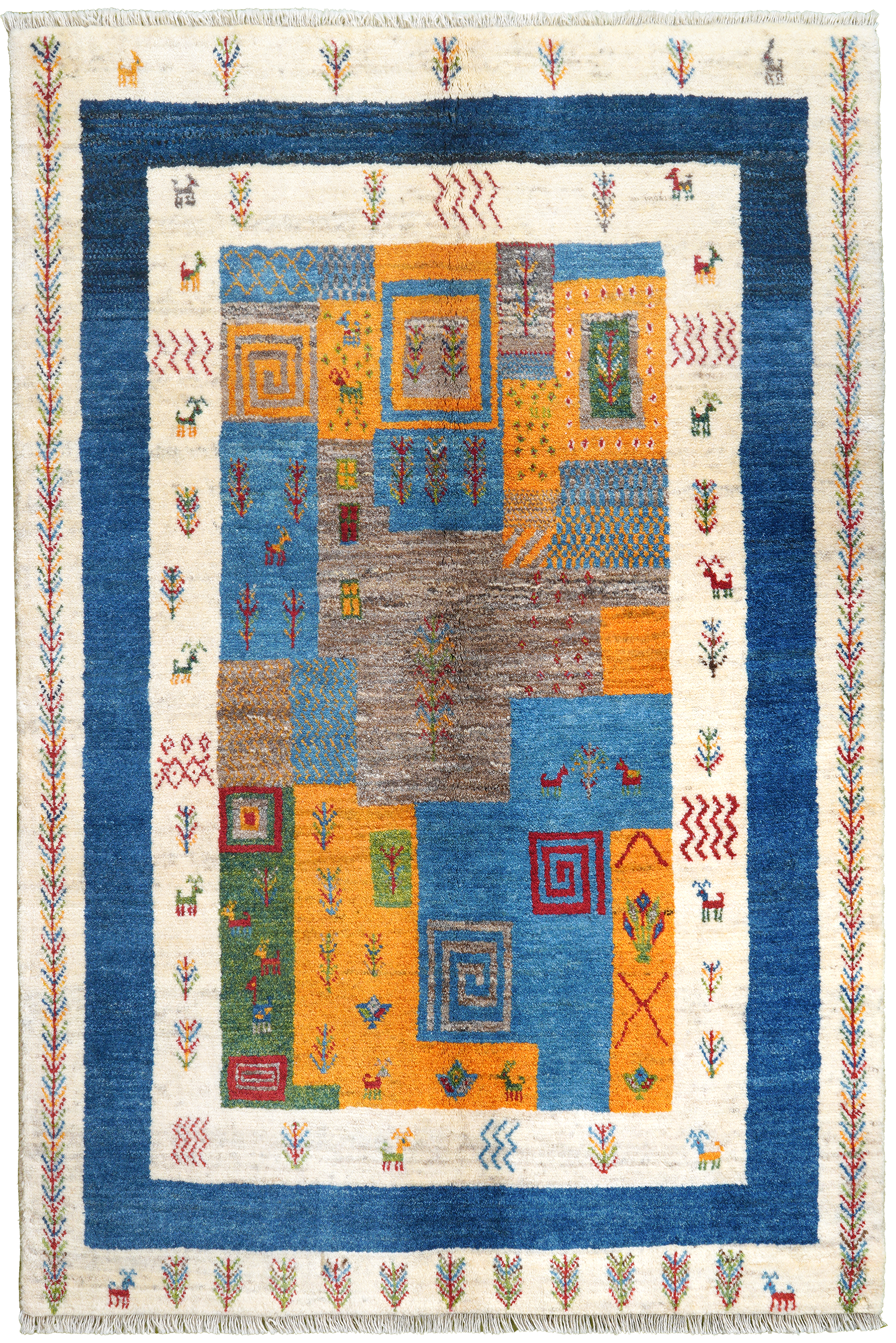 Tappeto Gabbeh Rizbaf Lana Multicolore