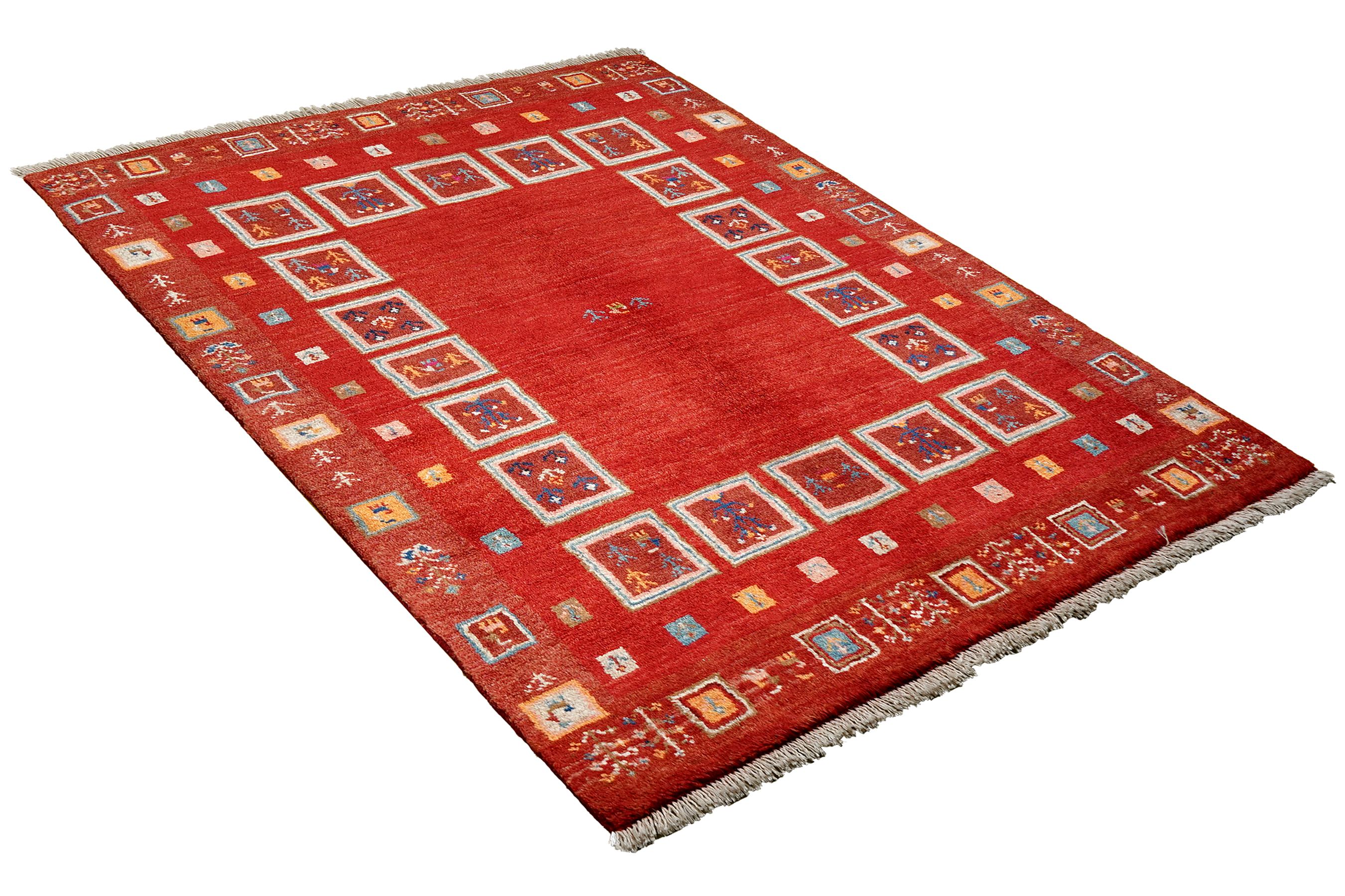 Rizbaf Gabbeh-Teppich Wolle Rot
