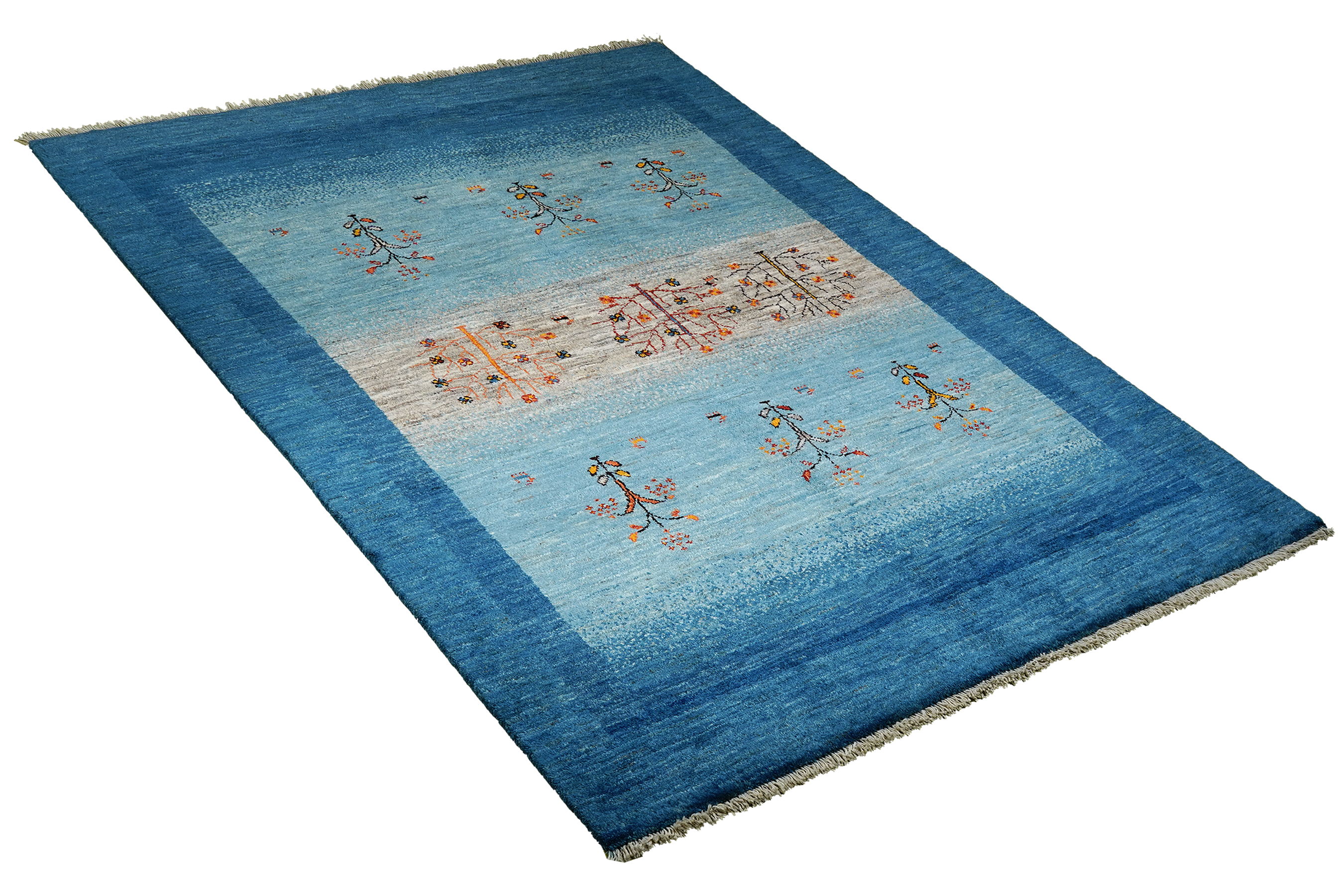 Rizbaf Gabbeh-Teppich Wolle Blau