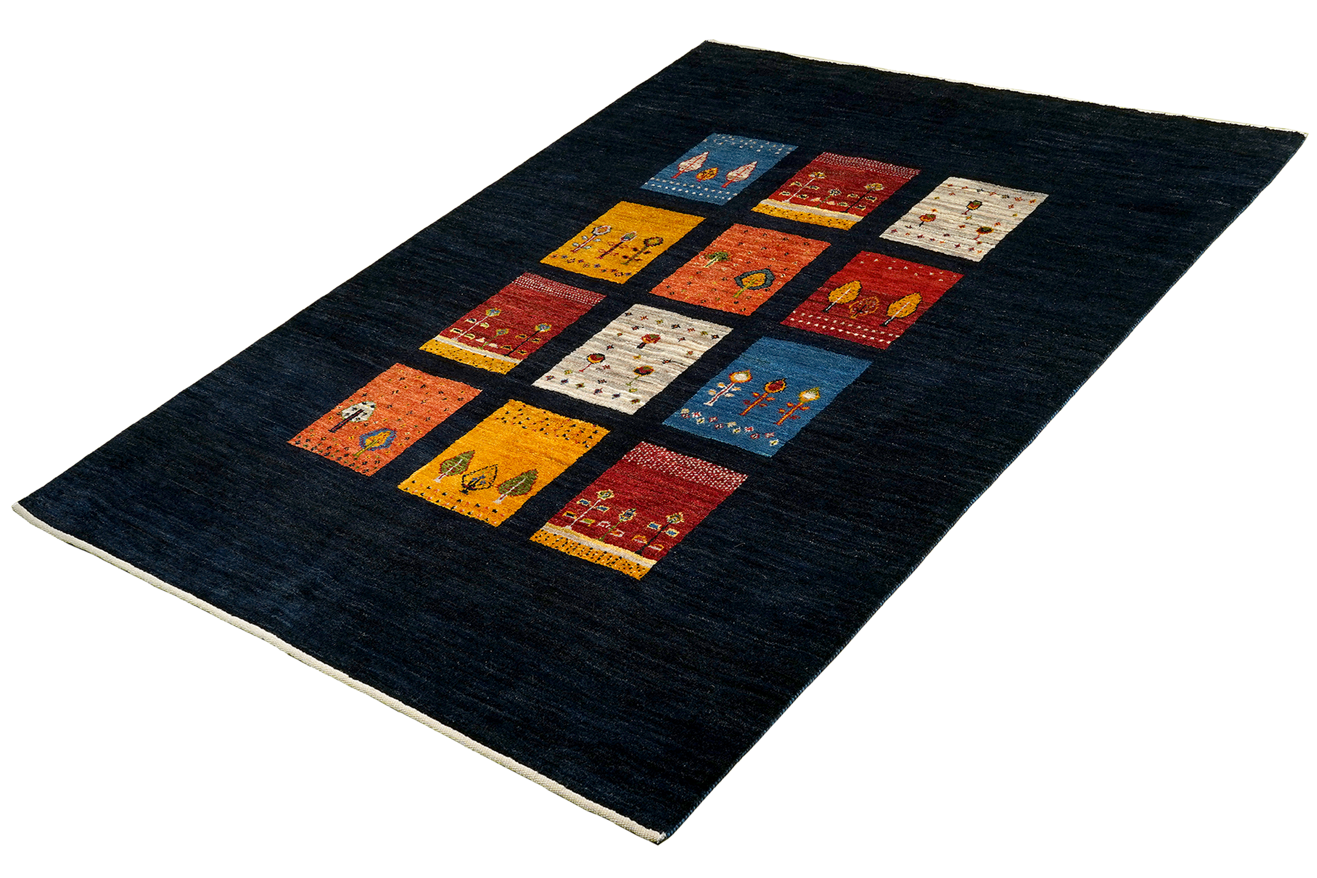 Rizbaf Gabbeh-Teppich Wolle Blau