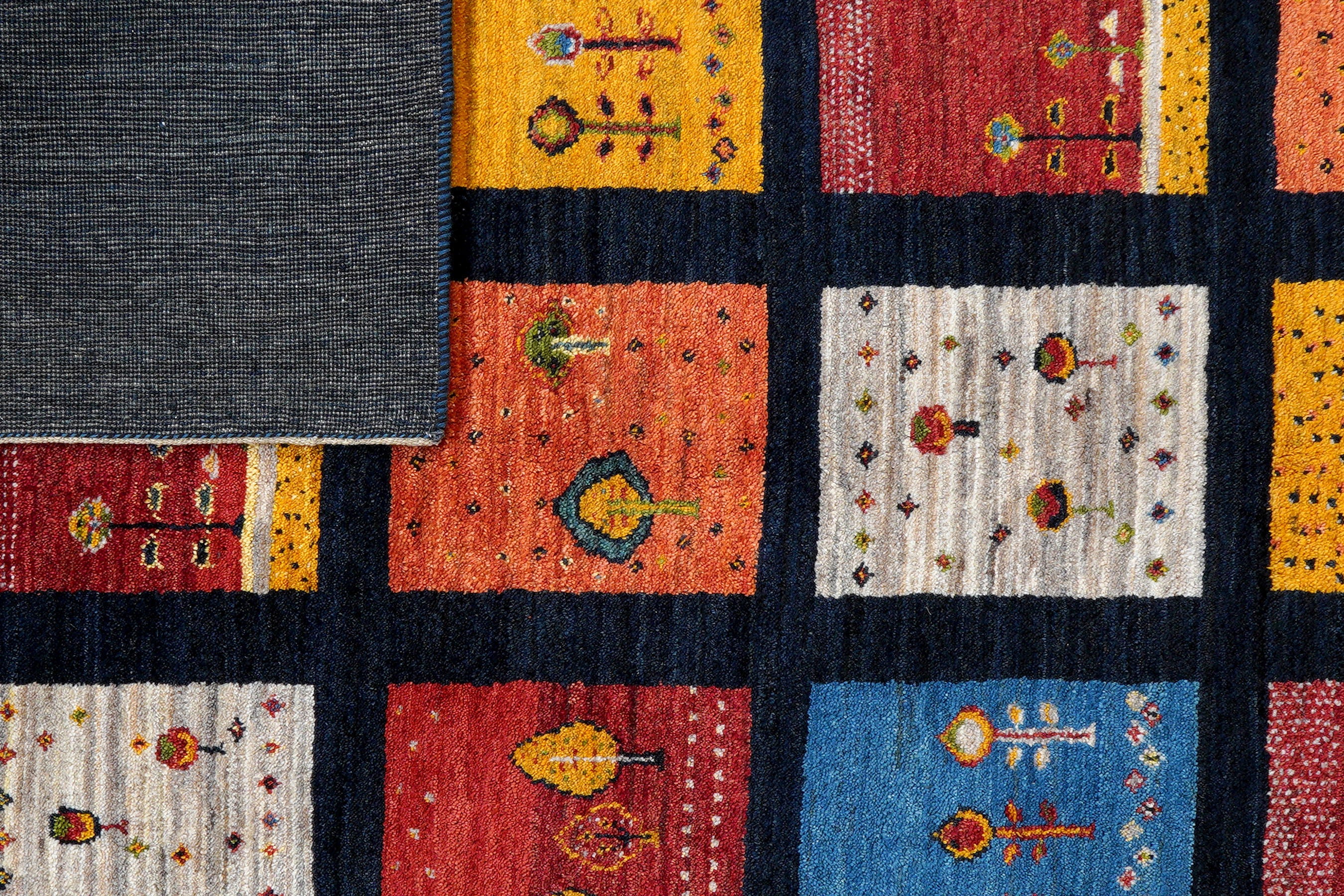 Rizbaf Gabbeh-Teppich Wolle Blau