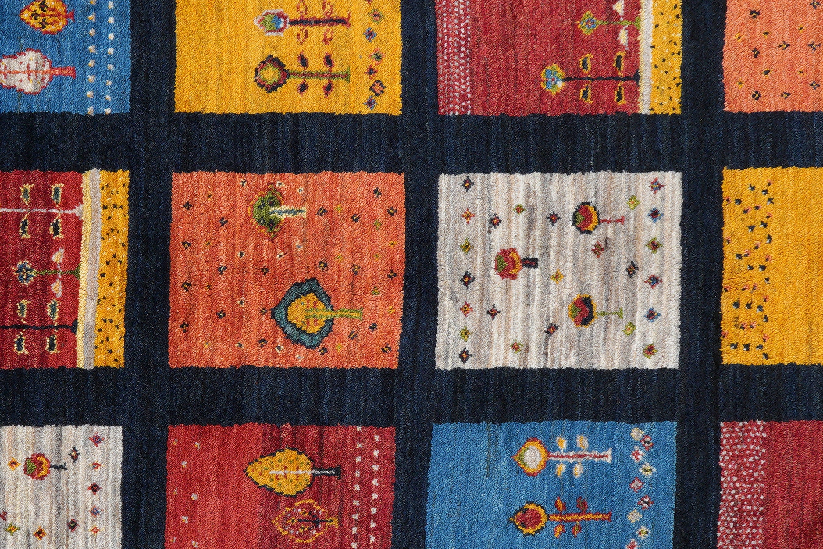 Rizbaf Gabbeh-Teppich Wolle Blau