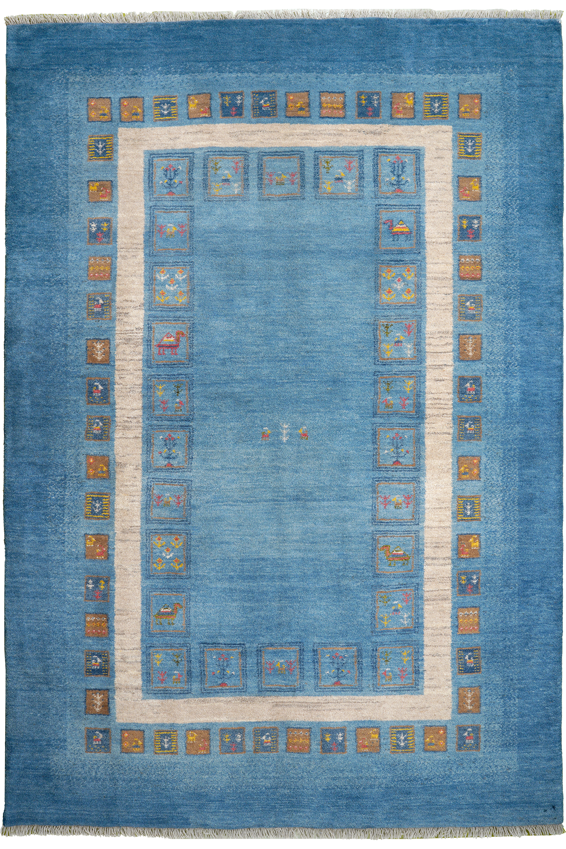 Rizbaf Gabbeh-Teppich Wolle Blau