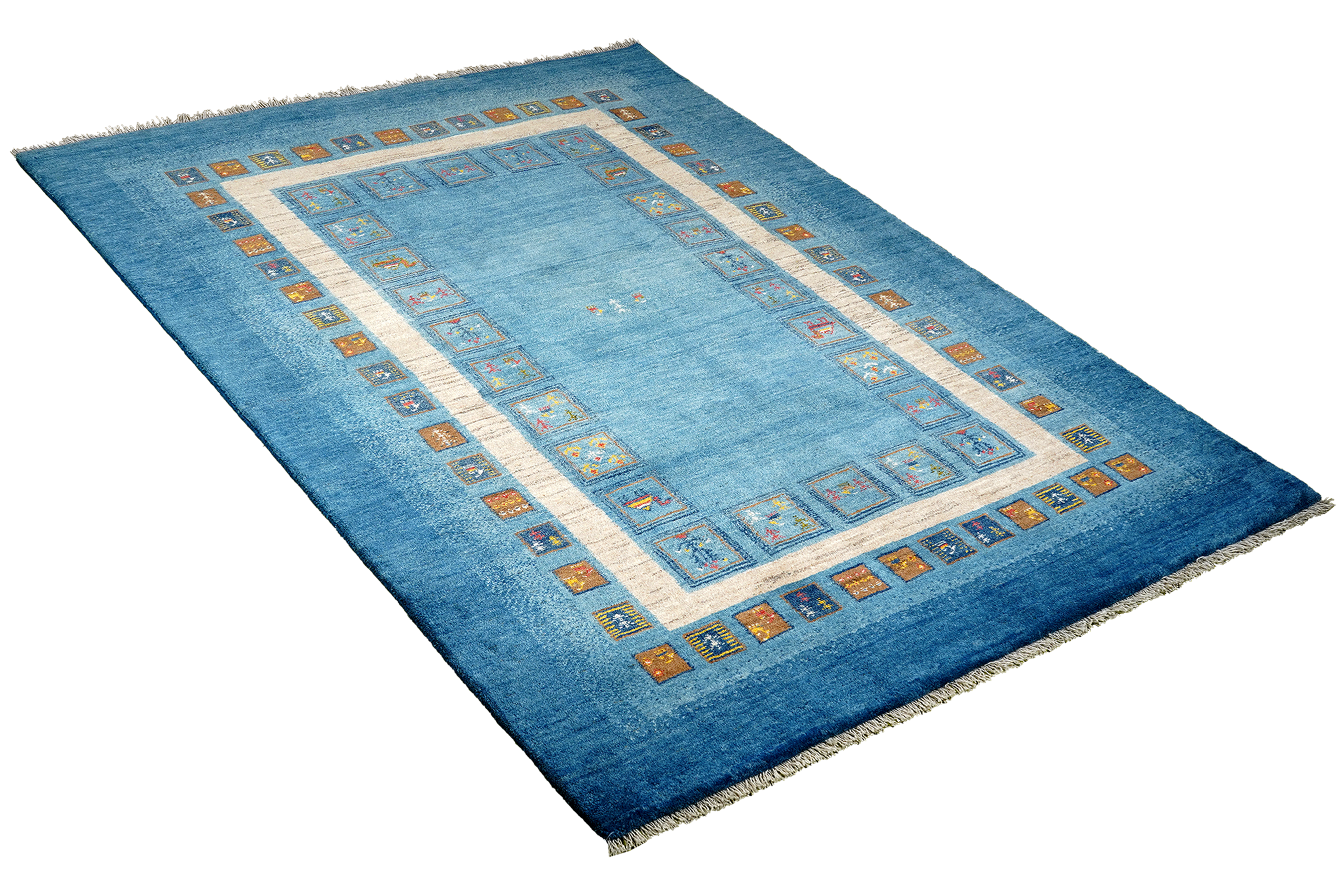 Rizbaf Gabbeh-Teppich Wolle Blau