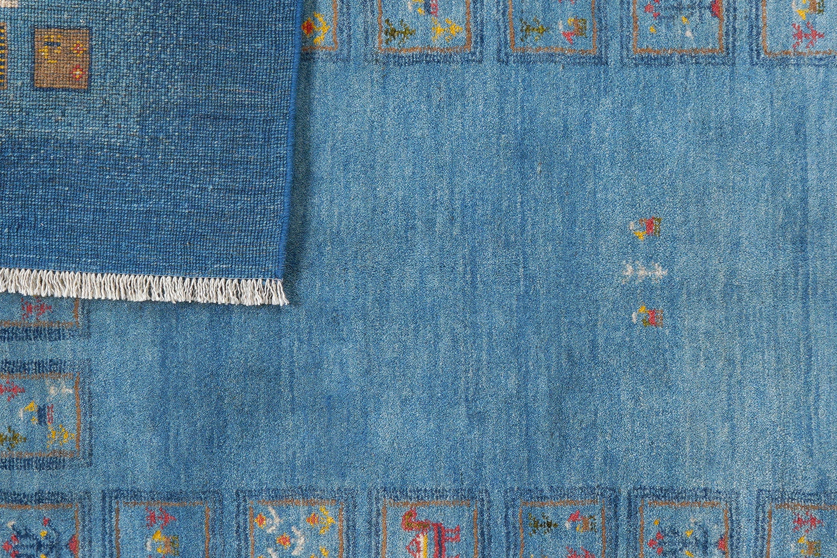 Rizbaf Gabbeh-Teppich Wolle Blau