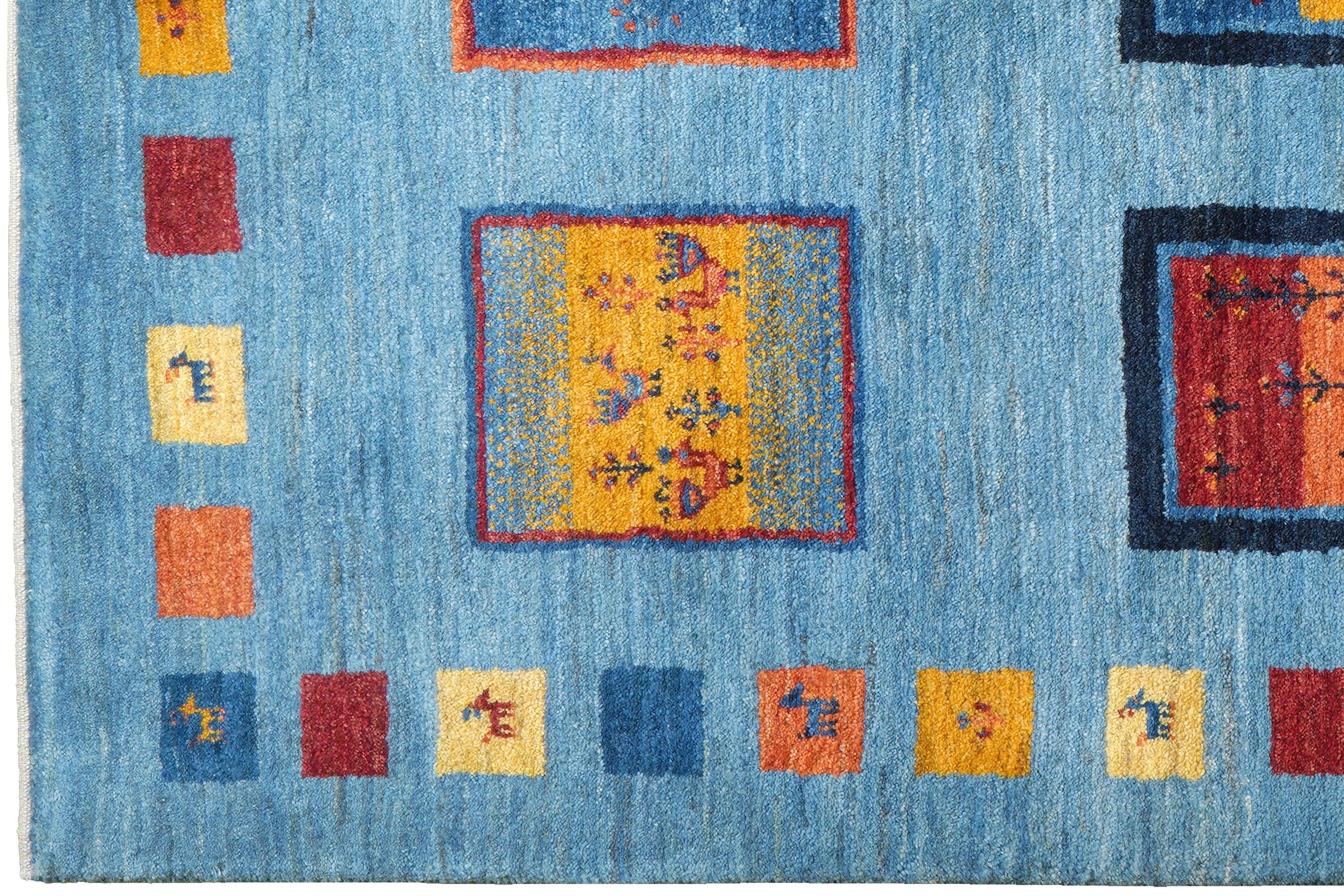 Rizbaf Gabbeh-Teppich Wolle Blau