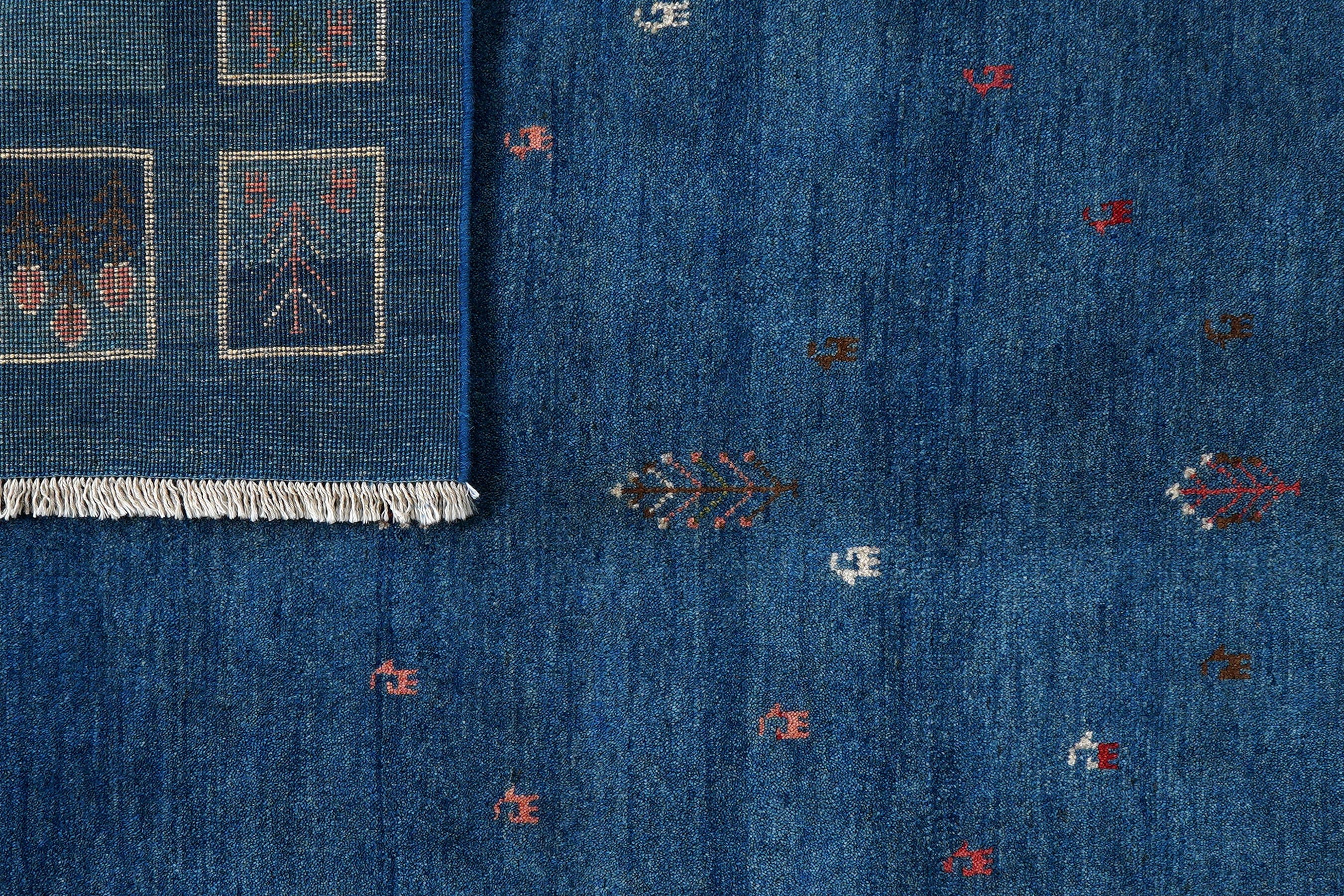 Rizbaf Gabbeh-Teppich Wolle Blau