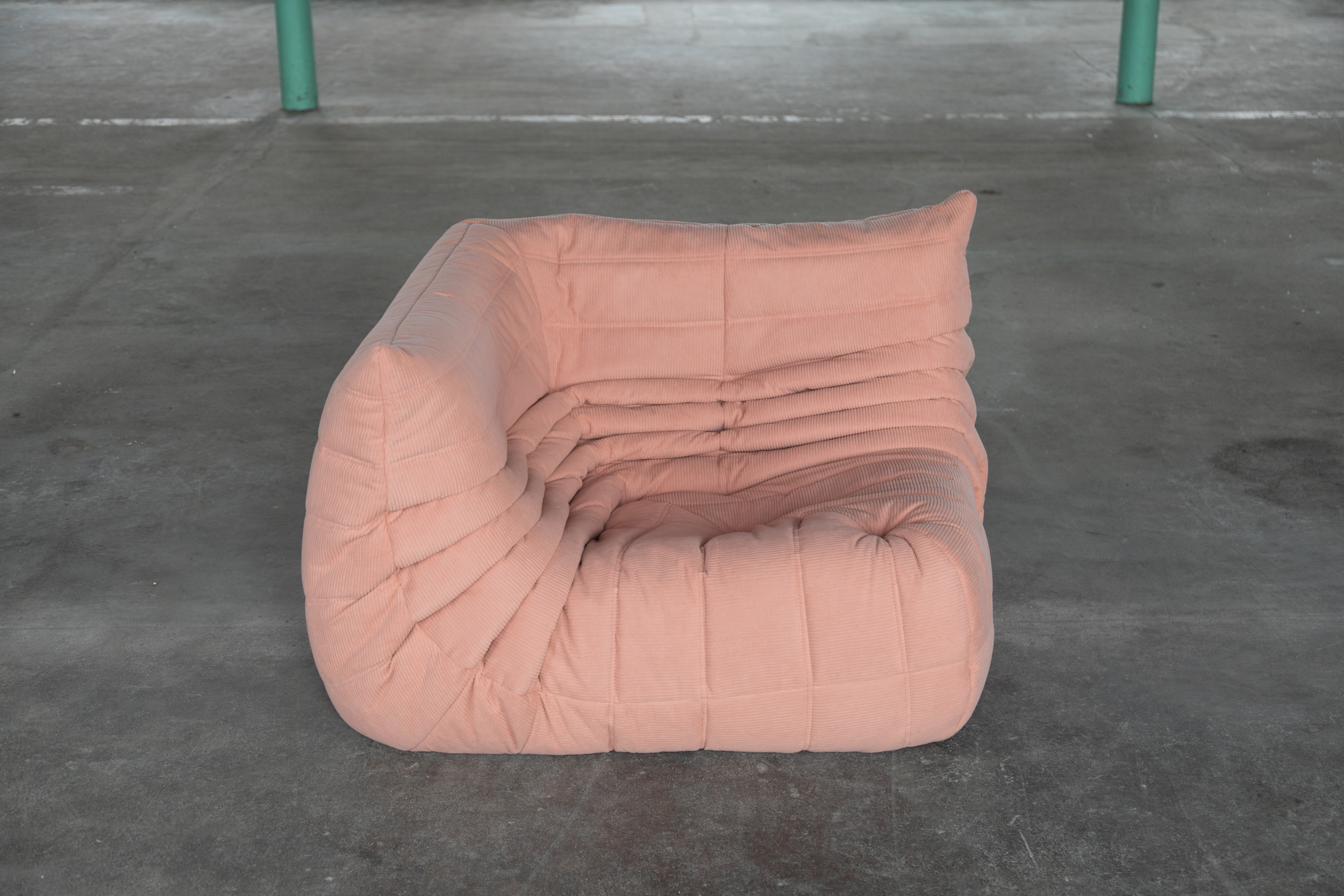 Togo Lounge-Set 5-teilig Cord Rosa