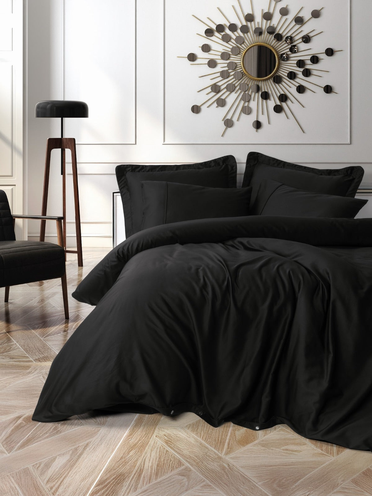 Bed linen set Cotton Black 140x200 cm