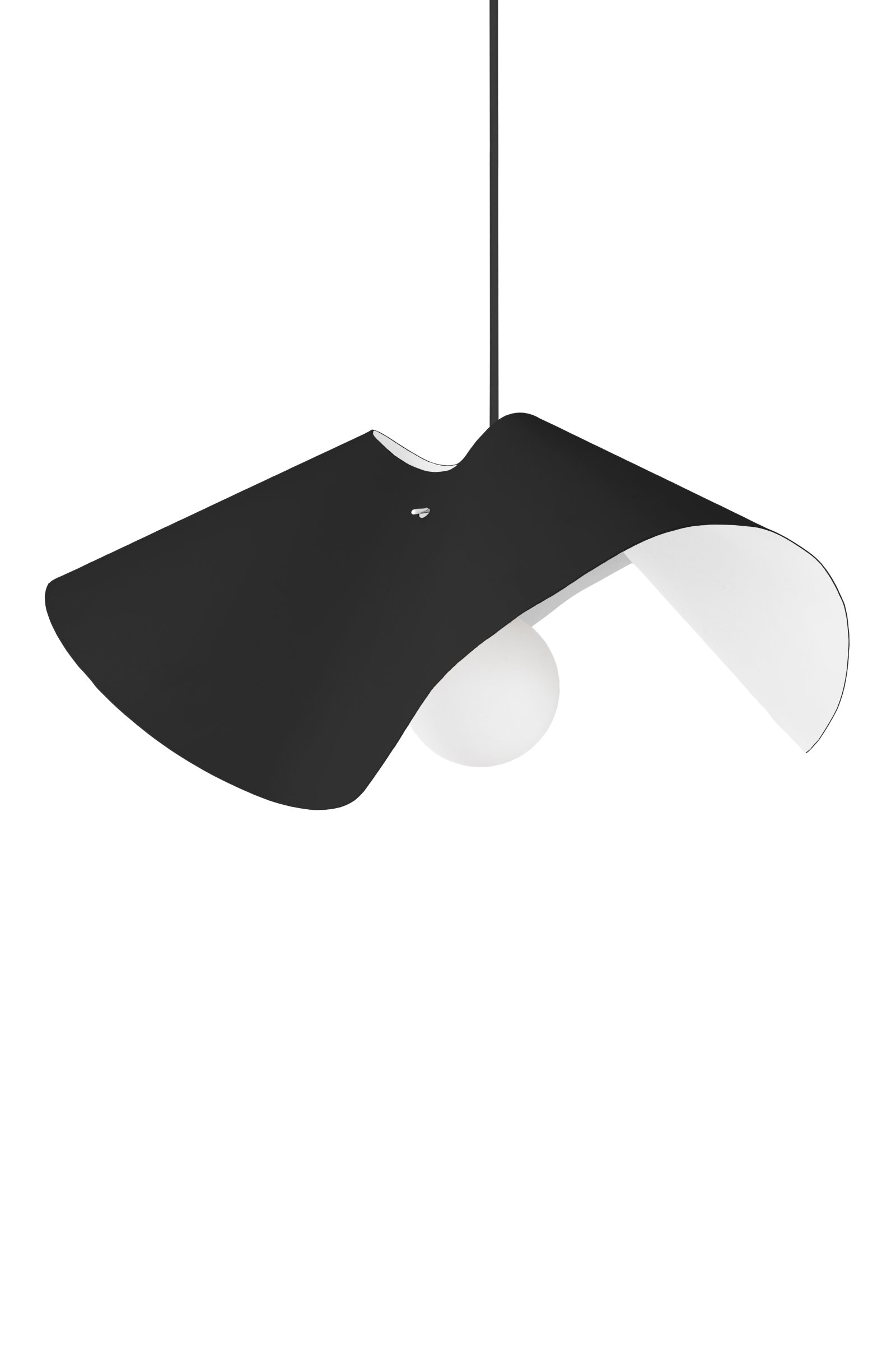 Ruffle Pendant Lamp Black Ø 50cm