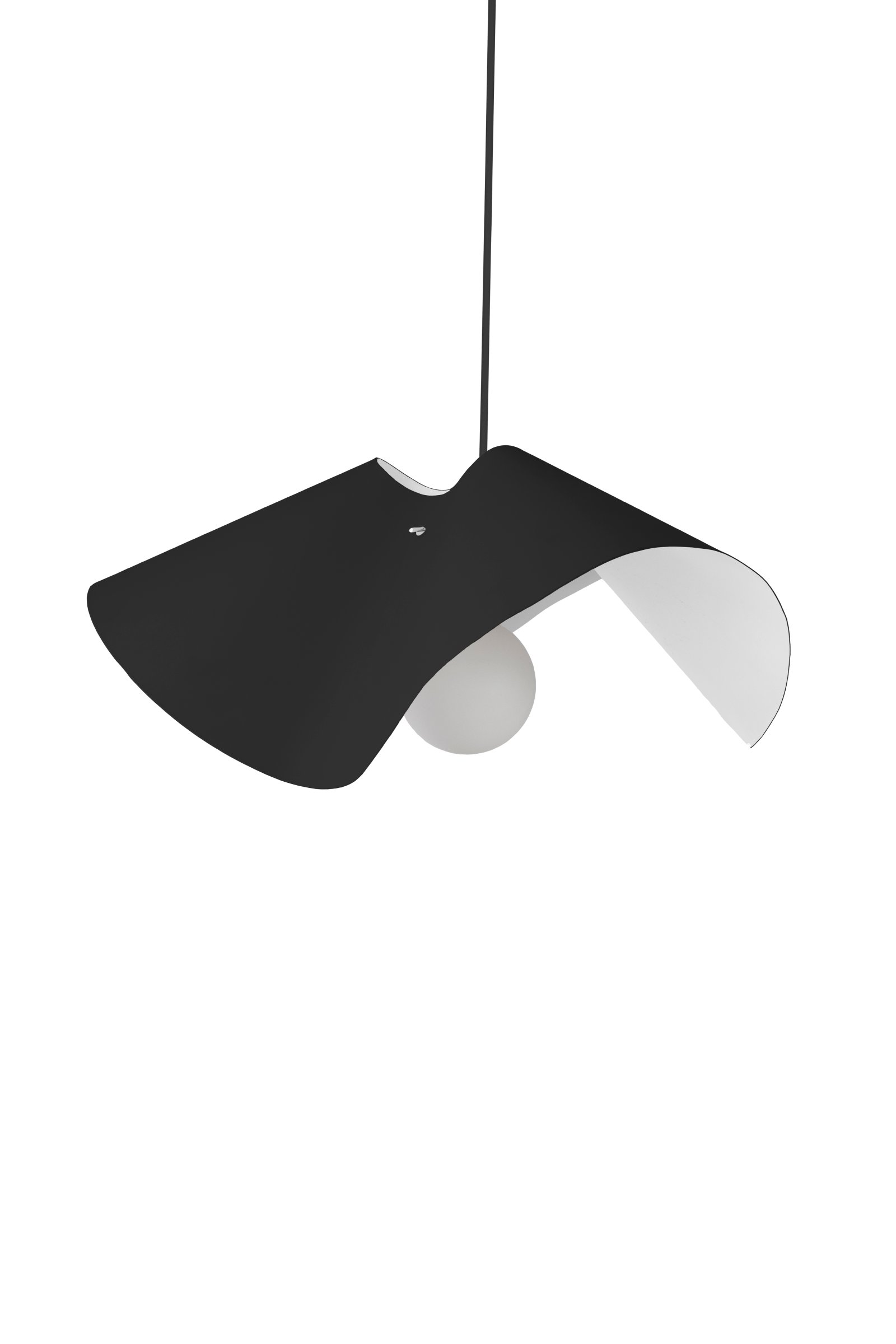 Ruffle Pendant Lamp Black Ø 50cm