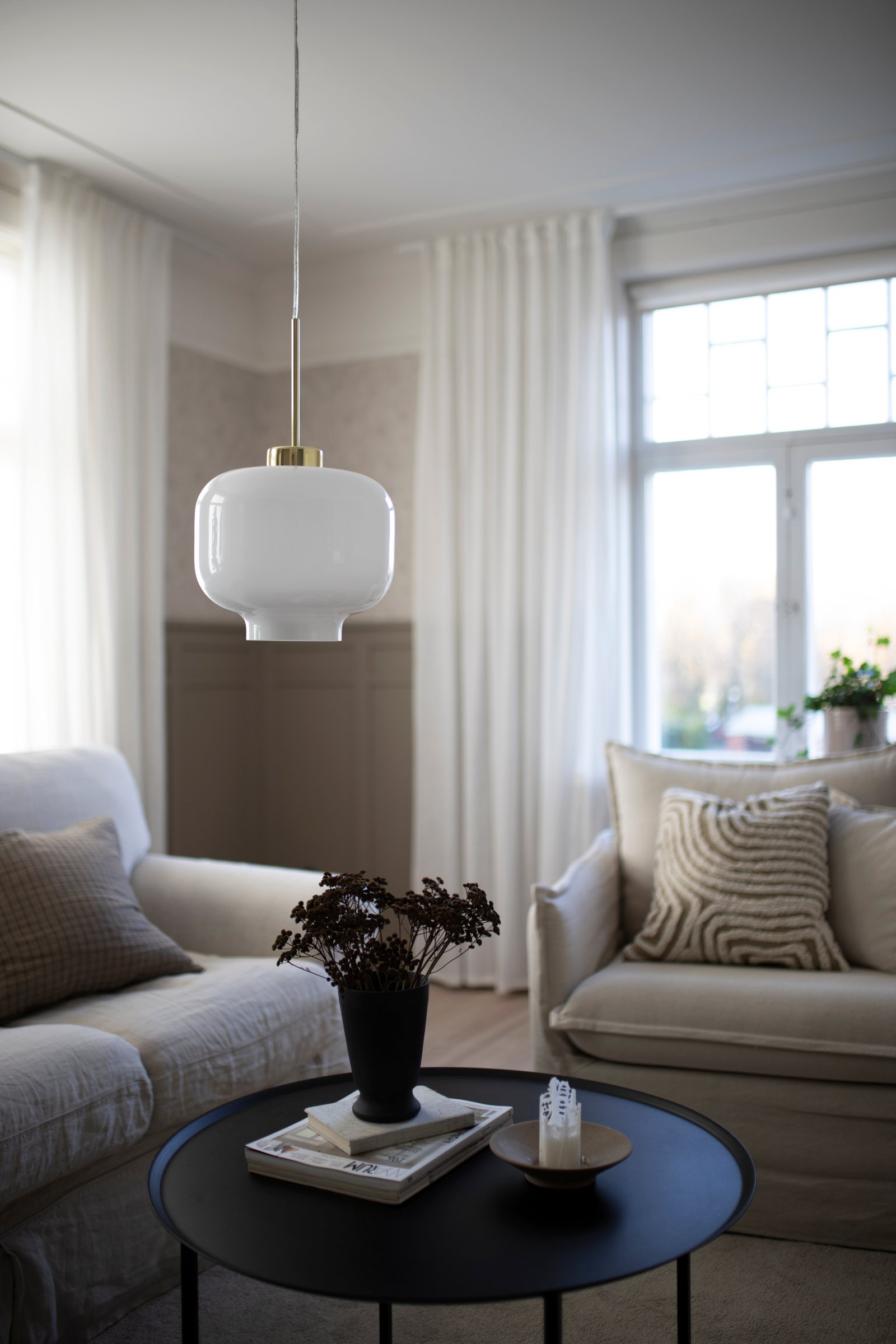 Ritz Pendant Light White Ø 25cm