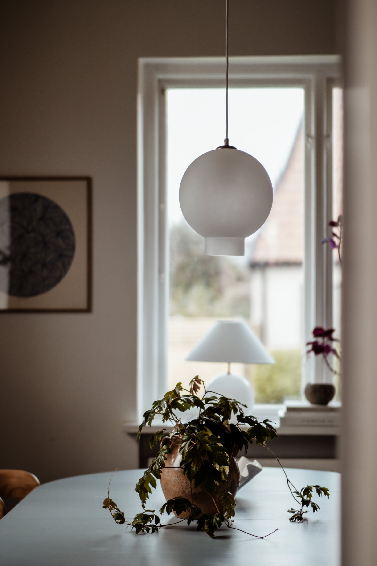 Bams Pendelleuchte Milchglas Weiß Ø 25cm