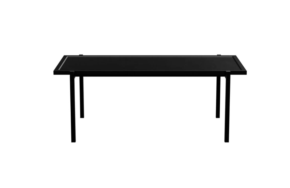 Coffee table ash wood black 115x55cm