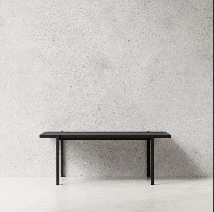 Coffee table ash wood black 115x55cm