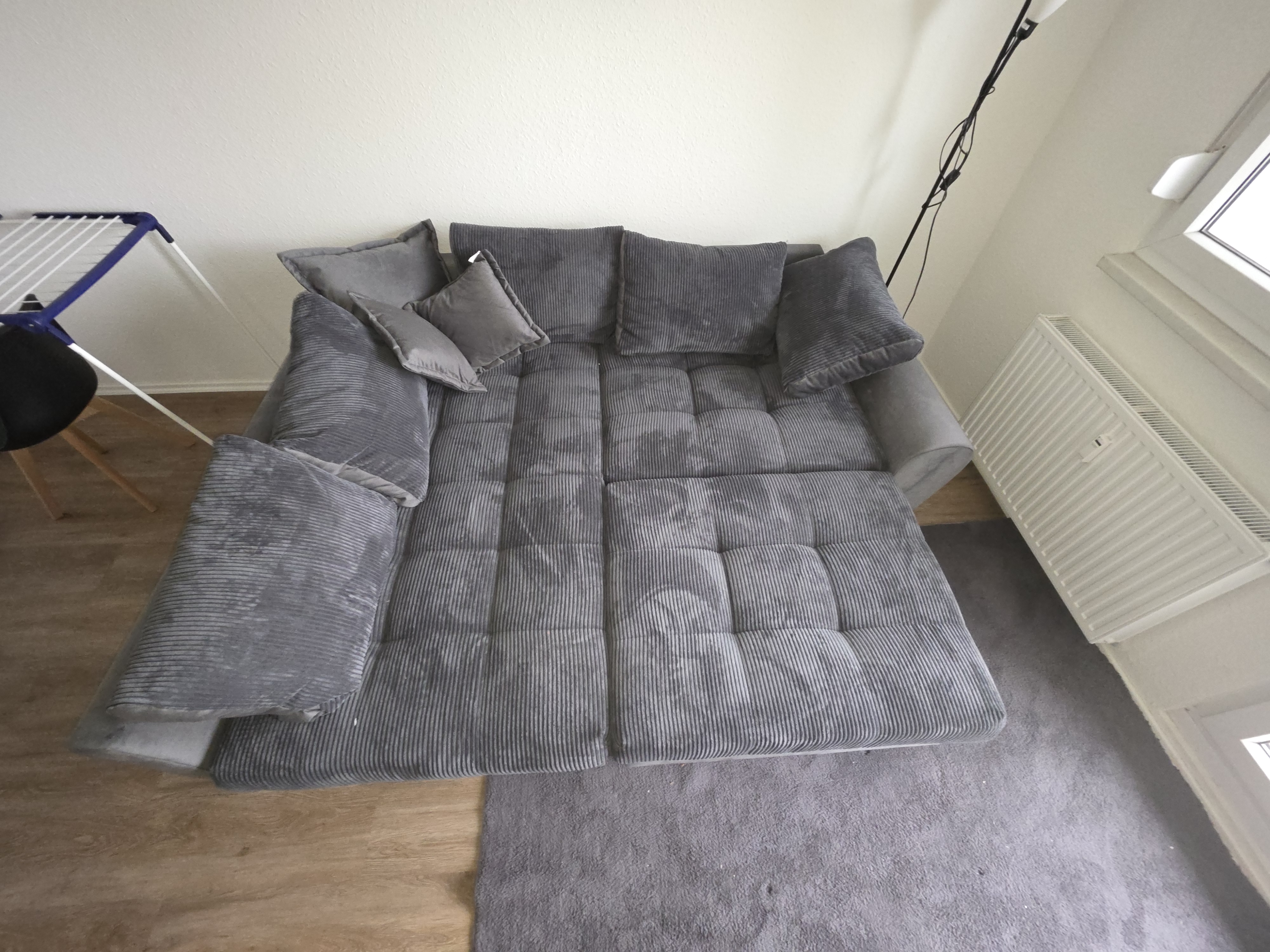 Corner sofa with stool Anthracite