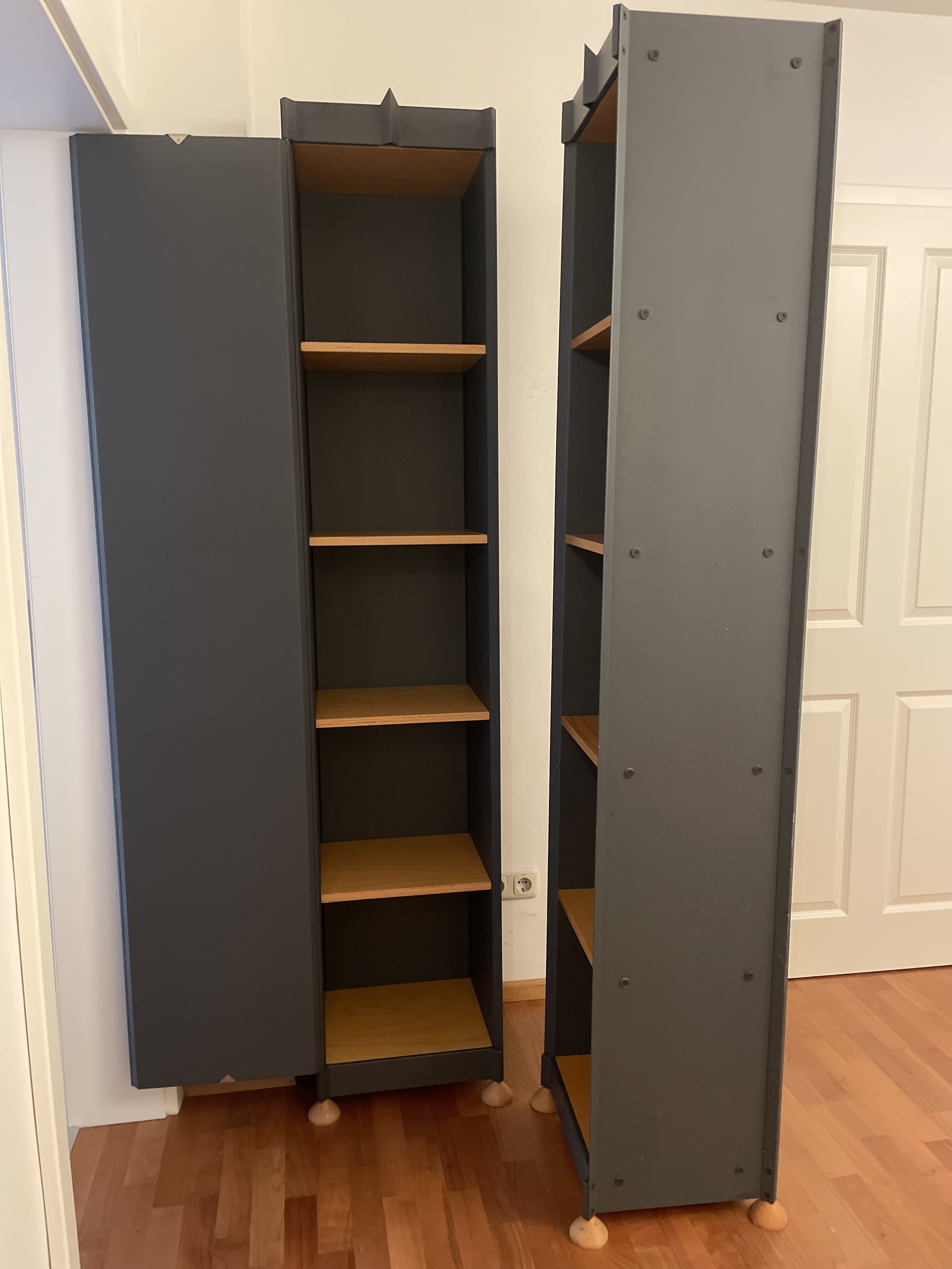 2x Tall Shelf Wood Blue