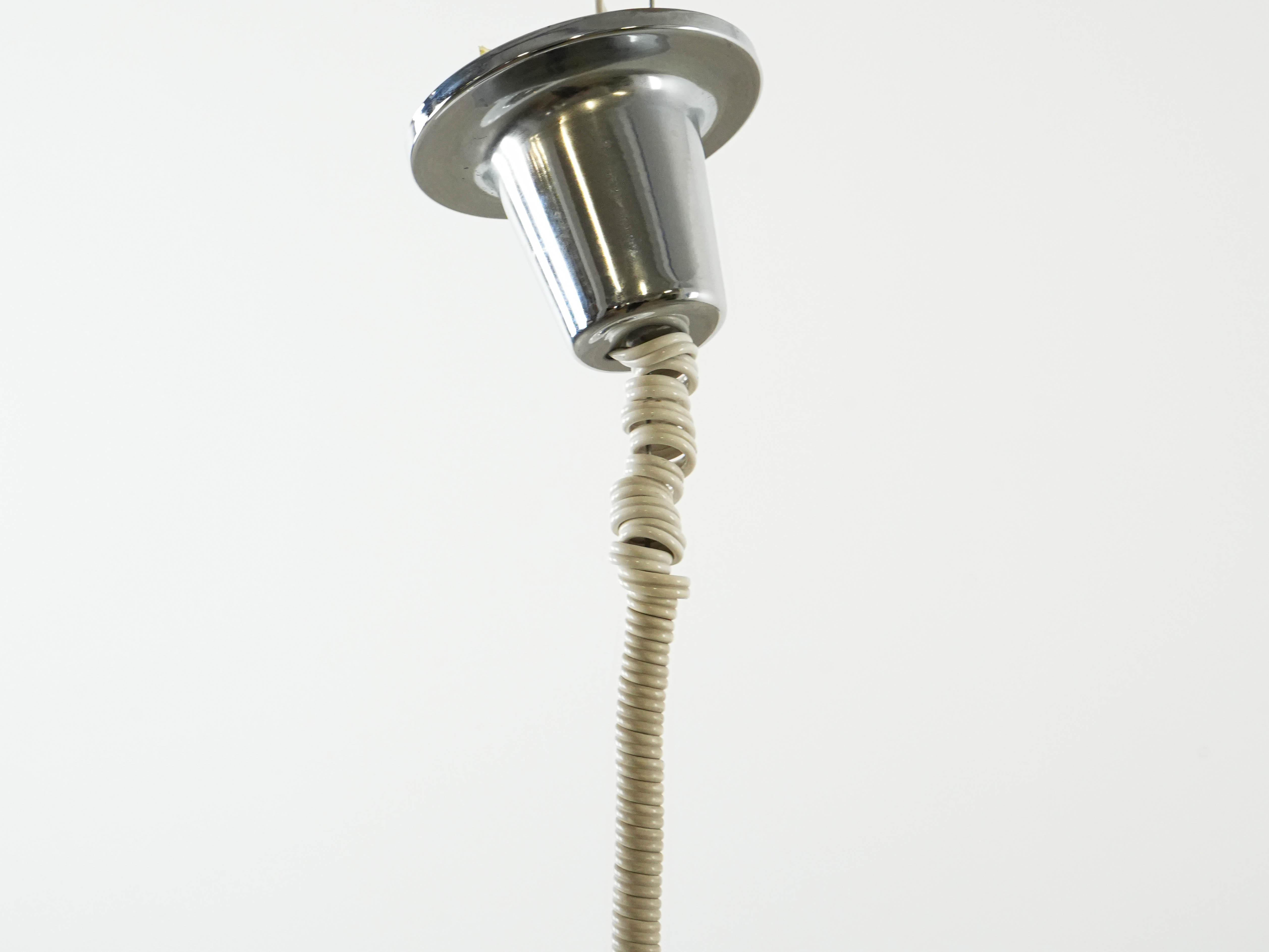 Hängelampe Glas Metall 1970er JahrePendant lamp glass metal 1970s
