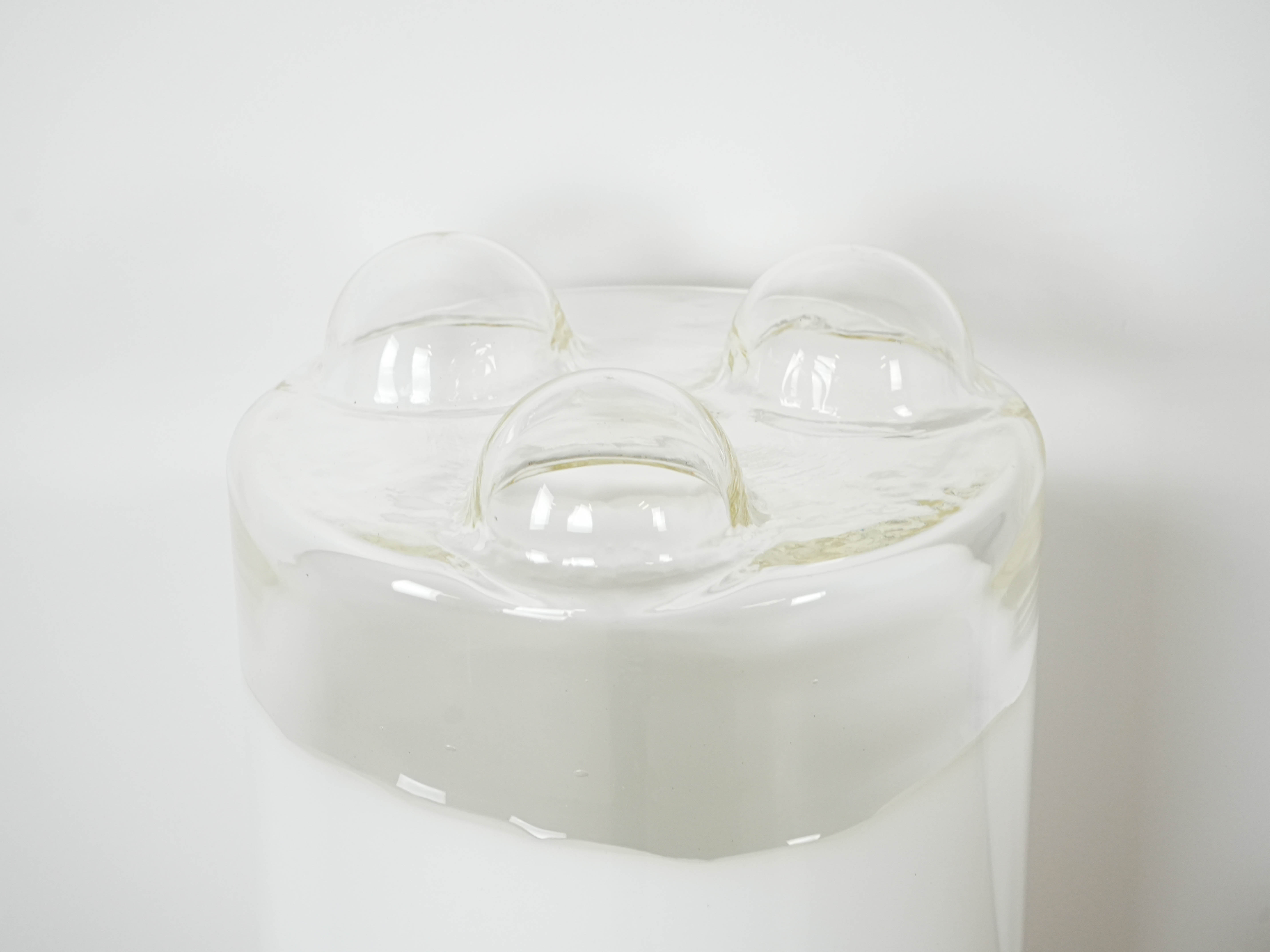 Tischlampe Glas Metall 1970er Jahre