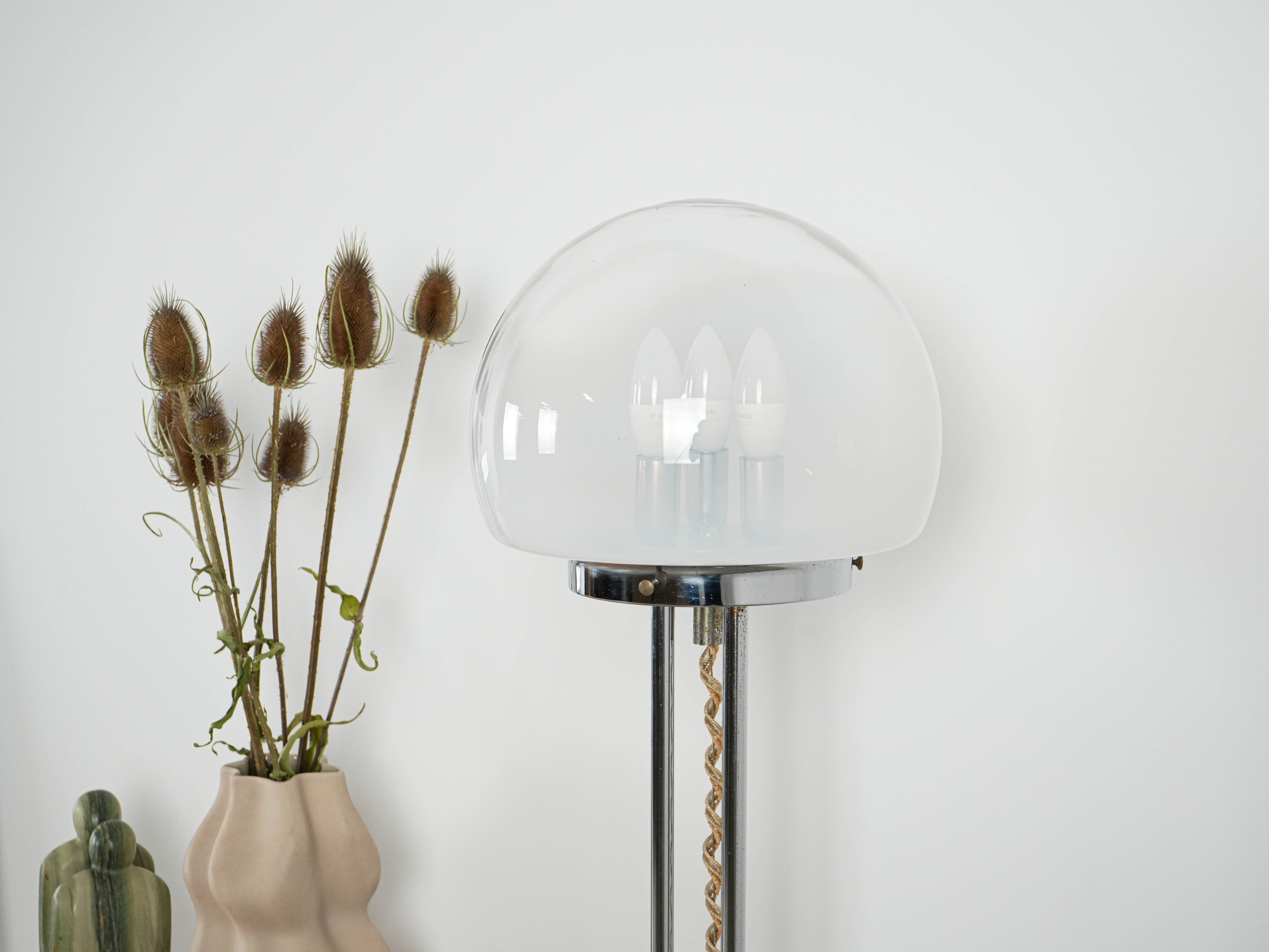 Stehlampe Metall Glas 1970er Jahre