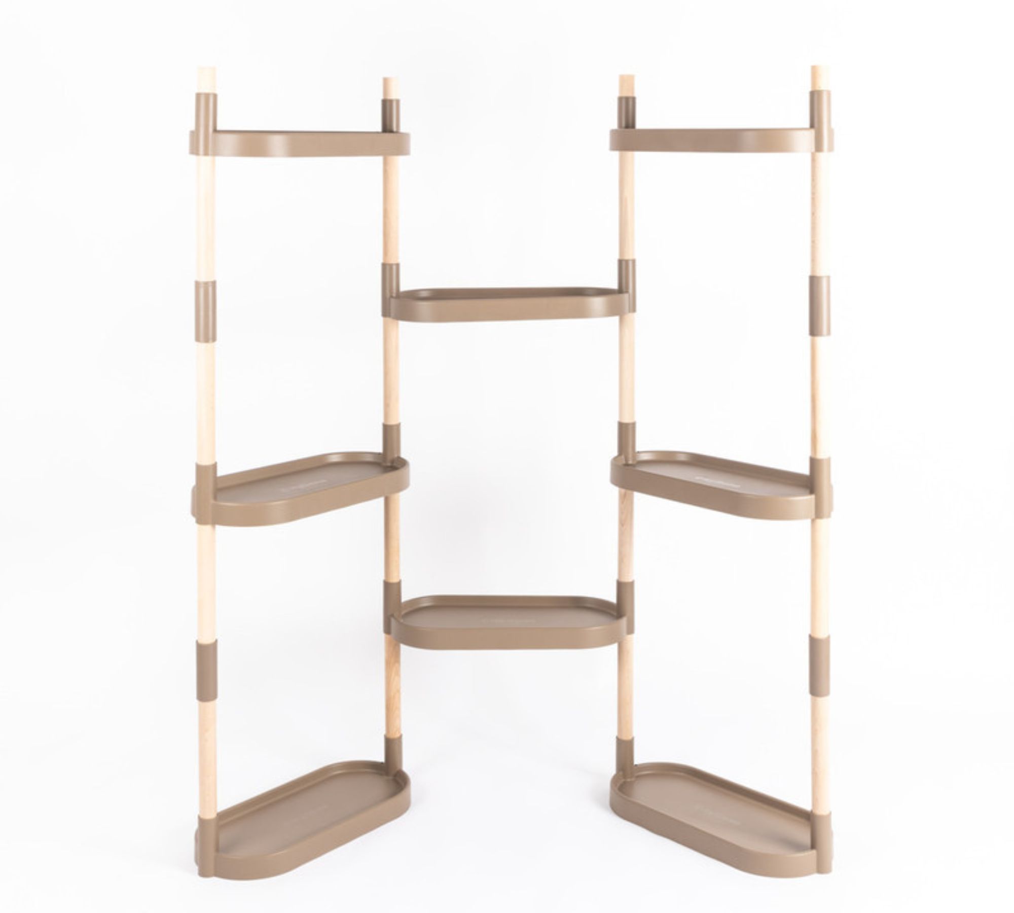 Modular plant stand with 8 shelves Brown