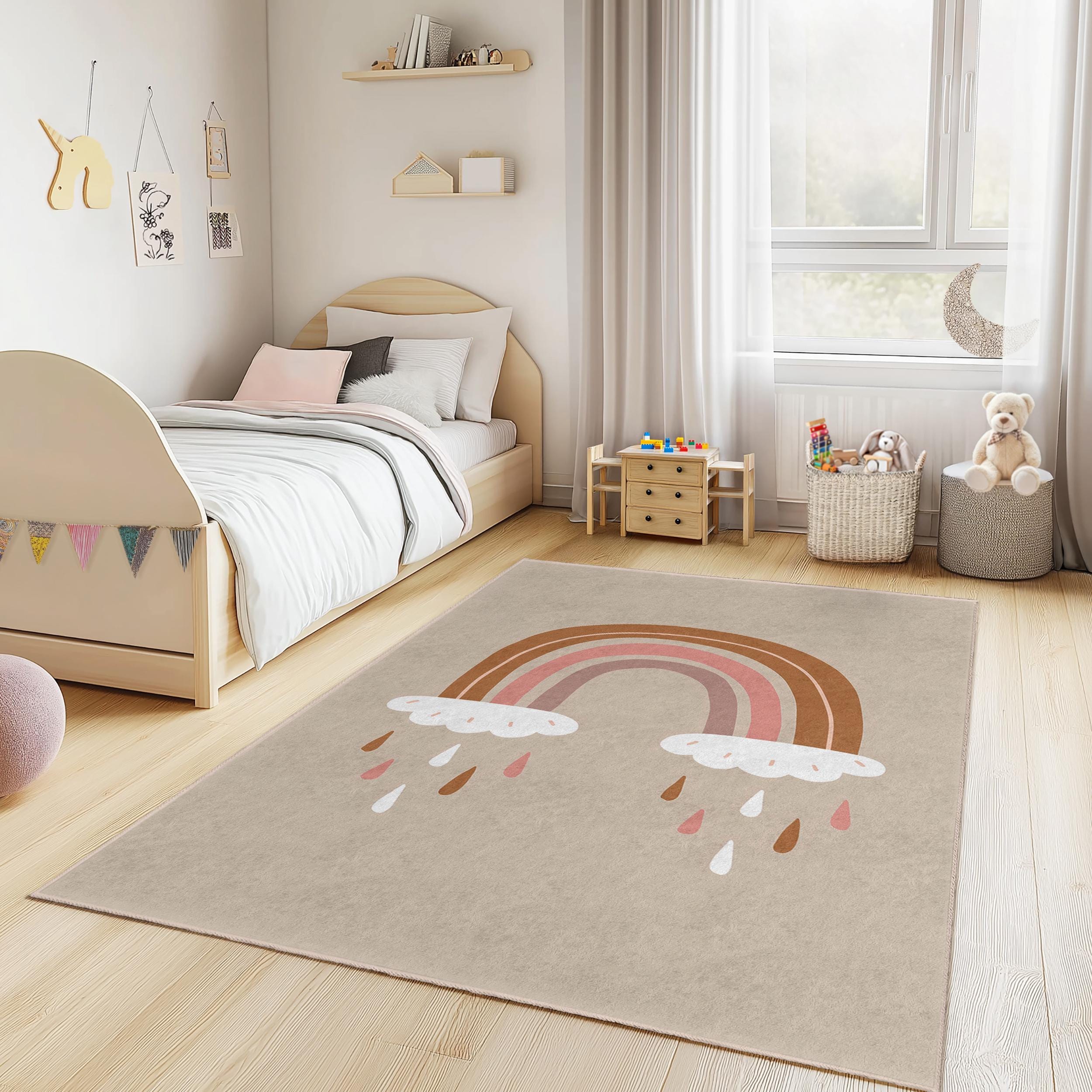 Regenbogen Kinderteppich Mehrfarbig 100x300cm
