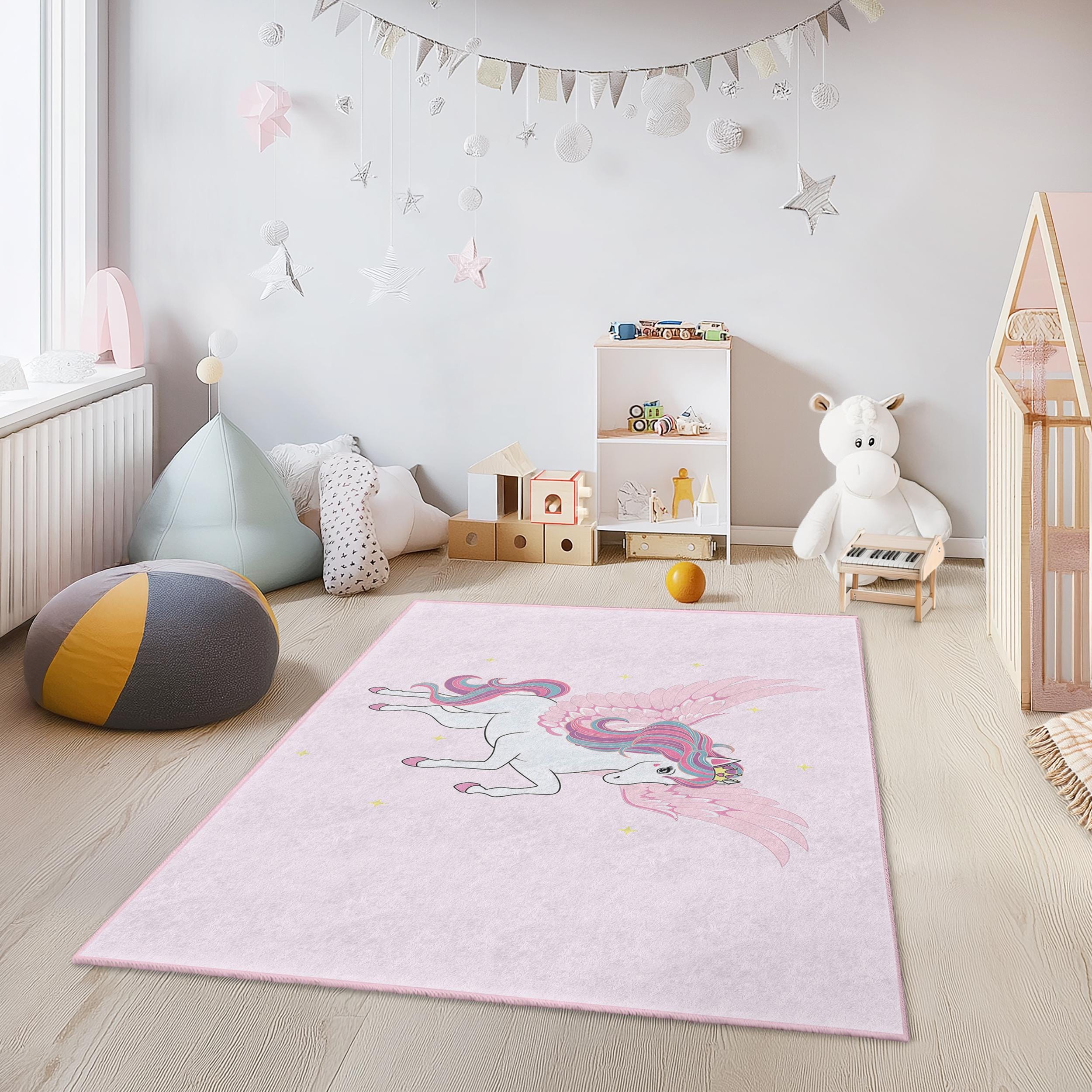 Unicorn Kids Rug Multicolor 100x250cm