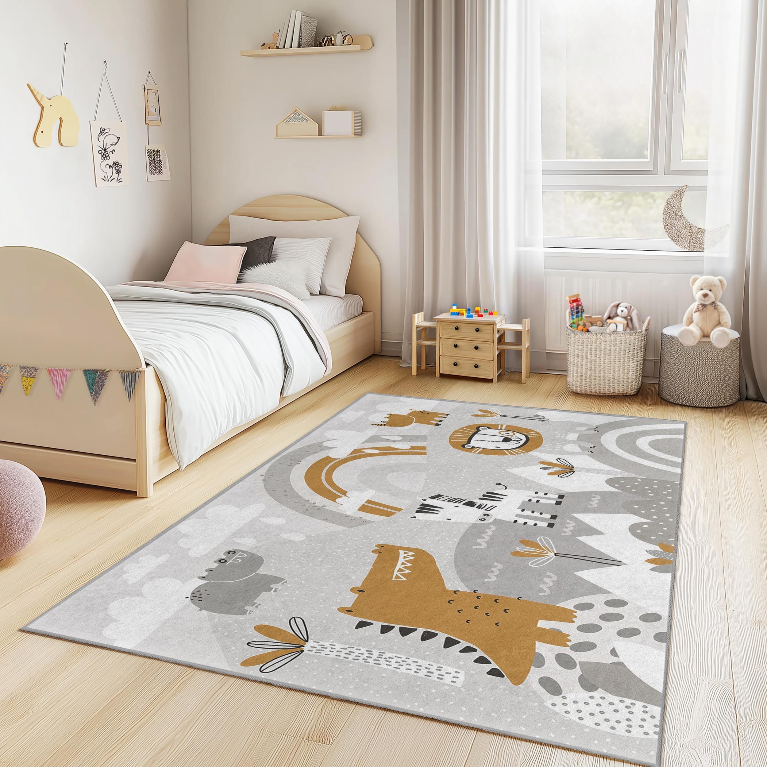 Safari Abenteuer Kinderteppich Mehrfarbig 100x300cm