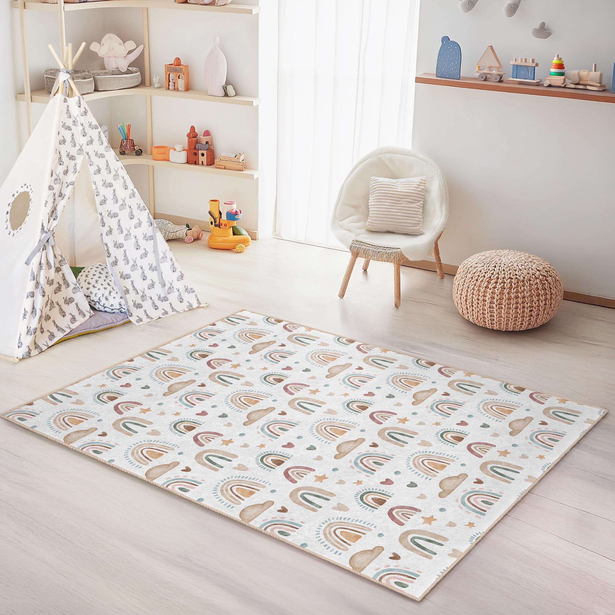Rainbow Children's Rug Multicolored 100x250cm
