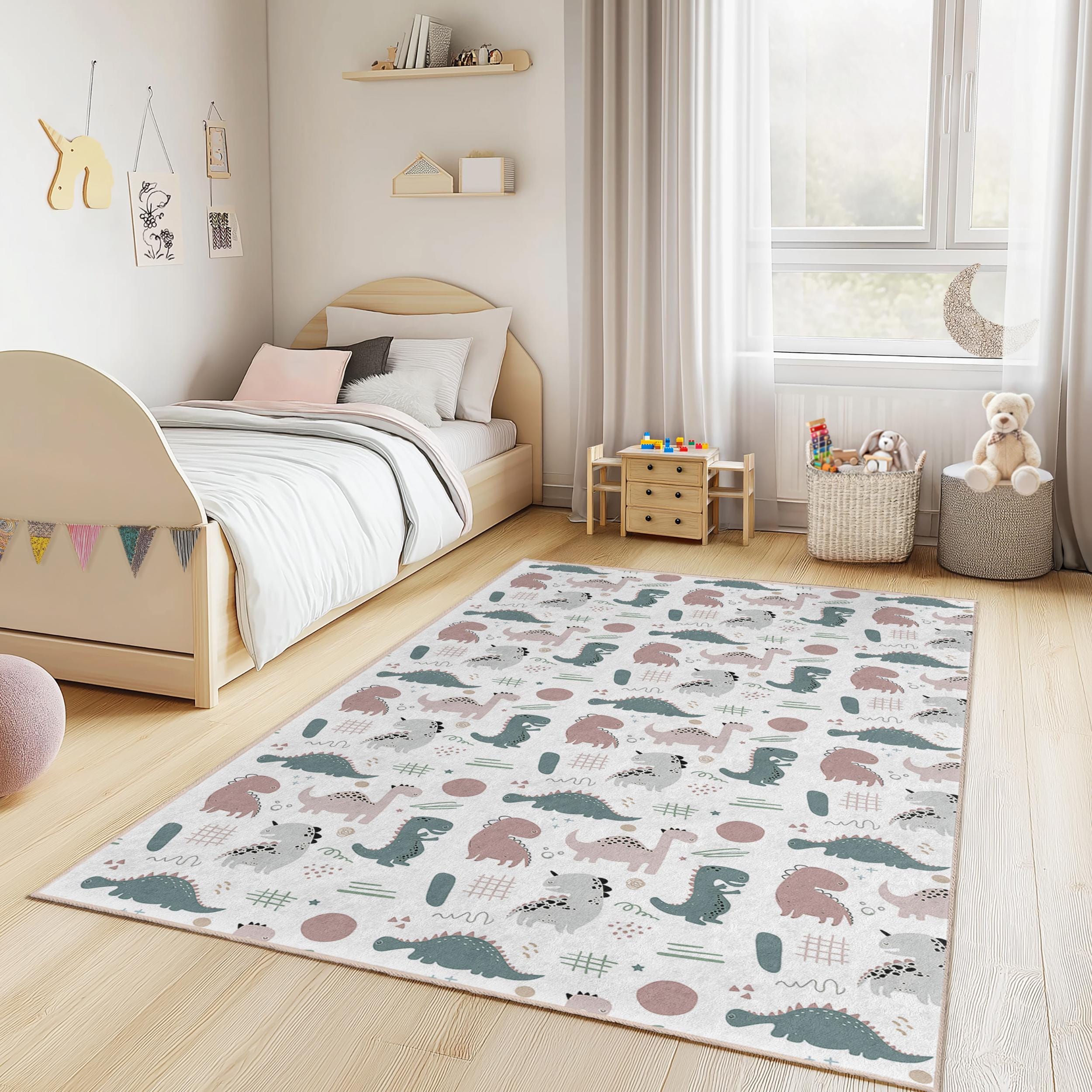Dinosaur Children's Rug Multicolored 100x200cm