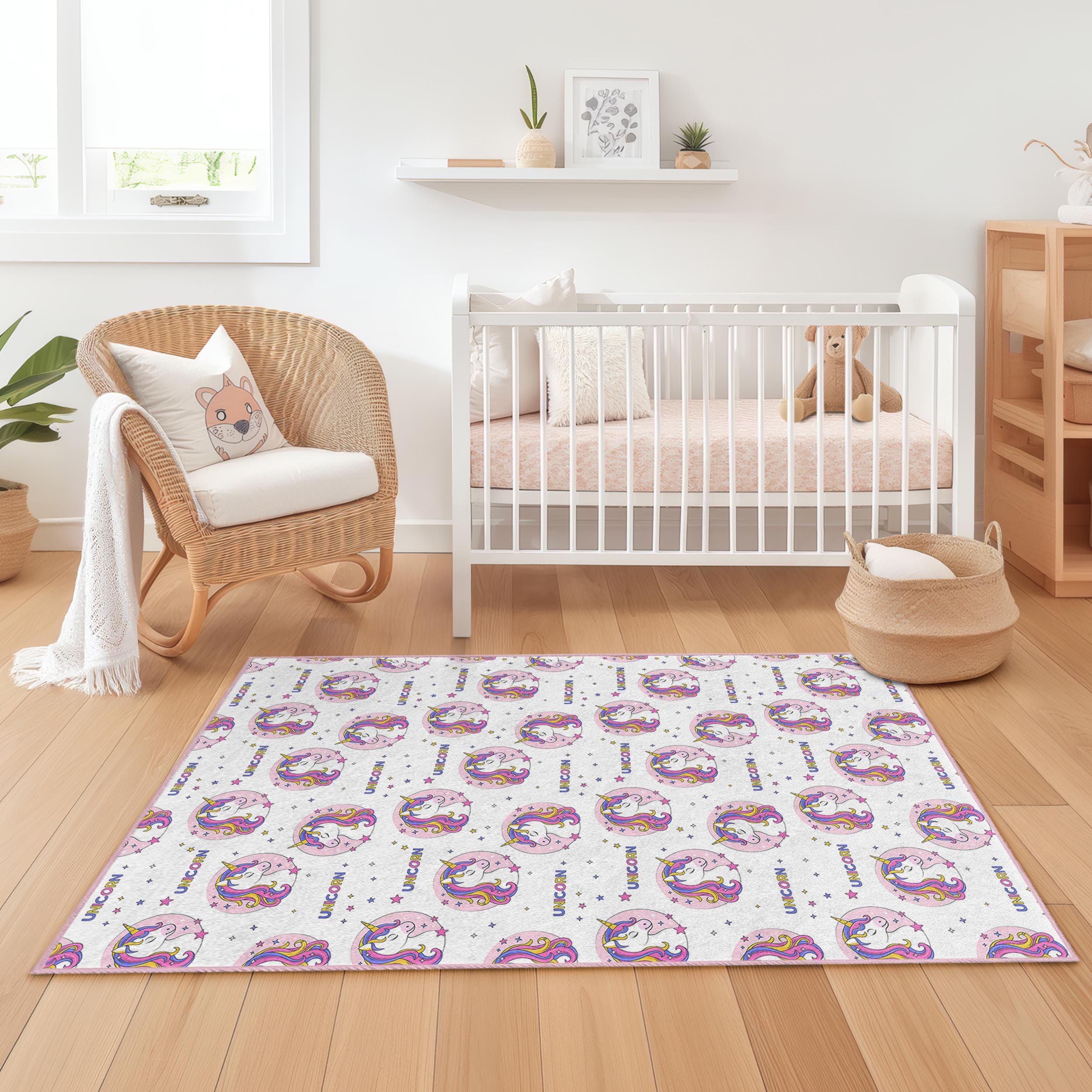 Unicorn Children's Rug Multicolored 100x300 cm