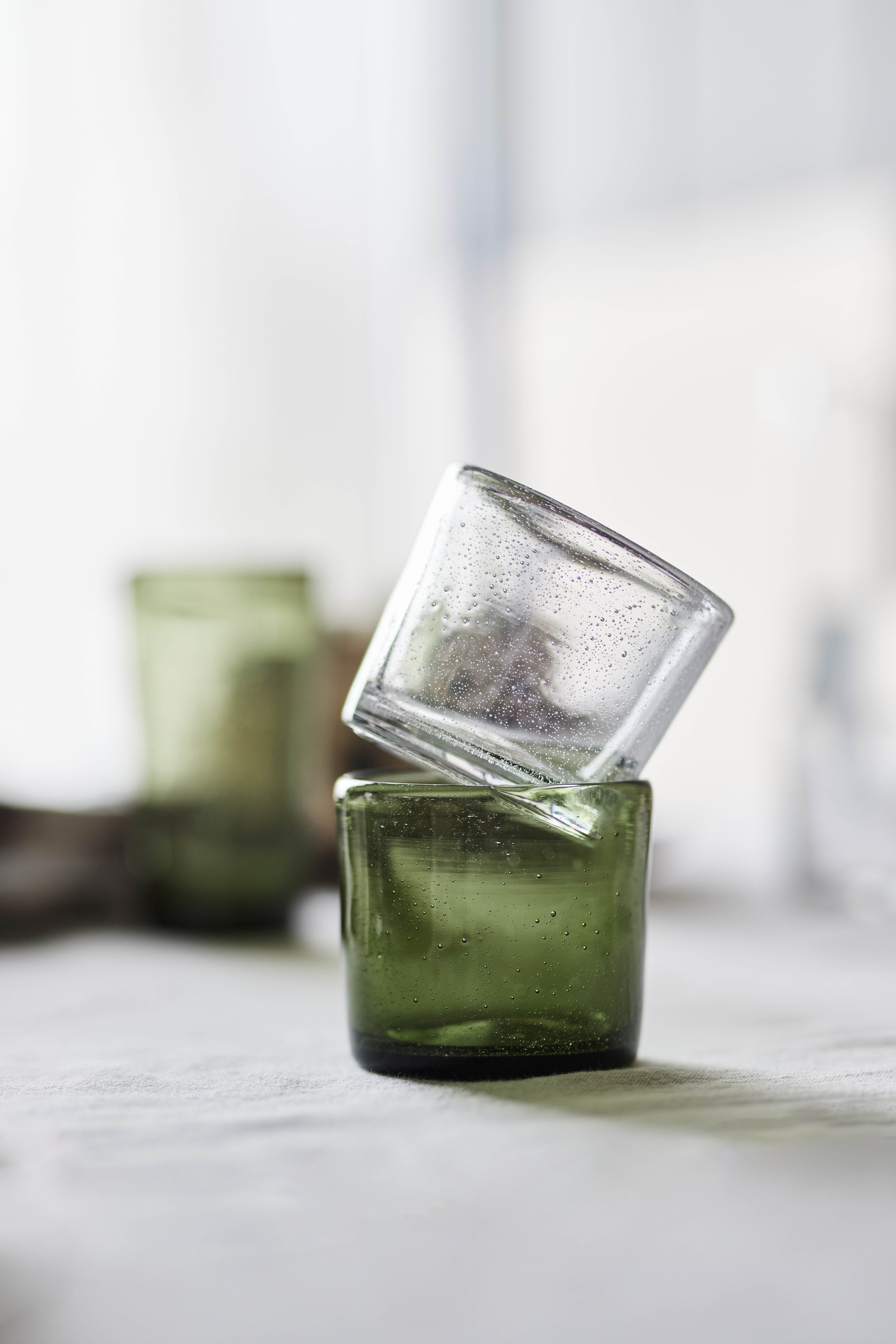 4x Kuki Glas Grün
