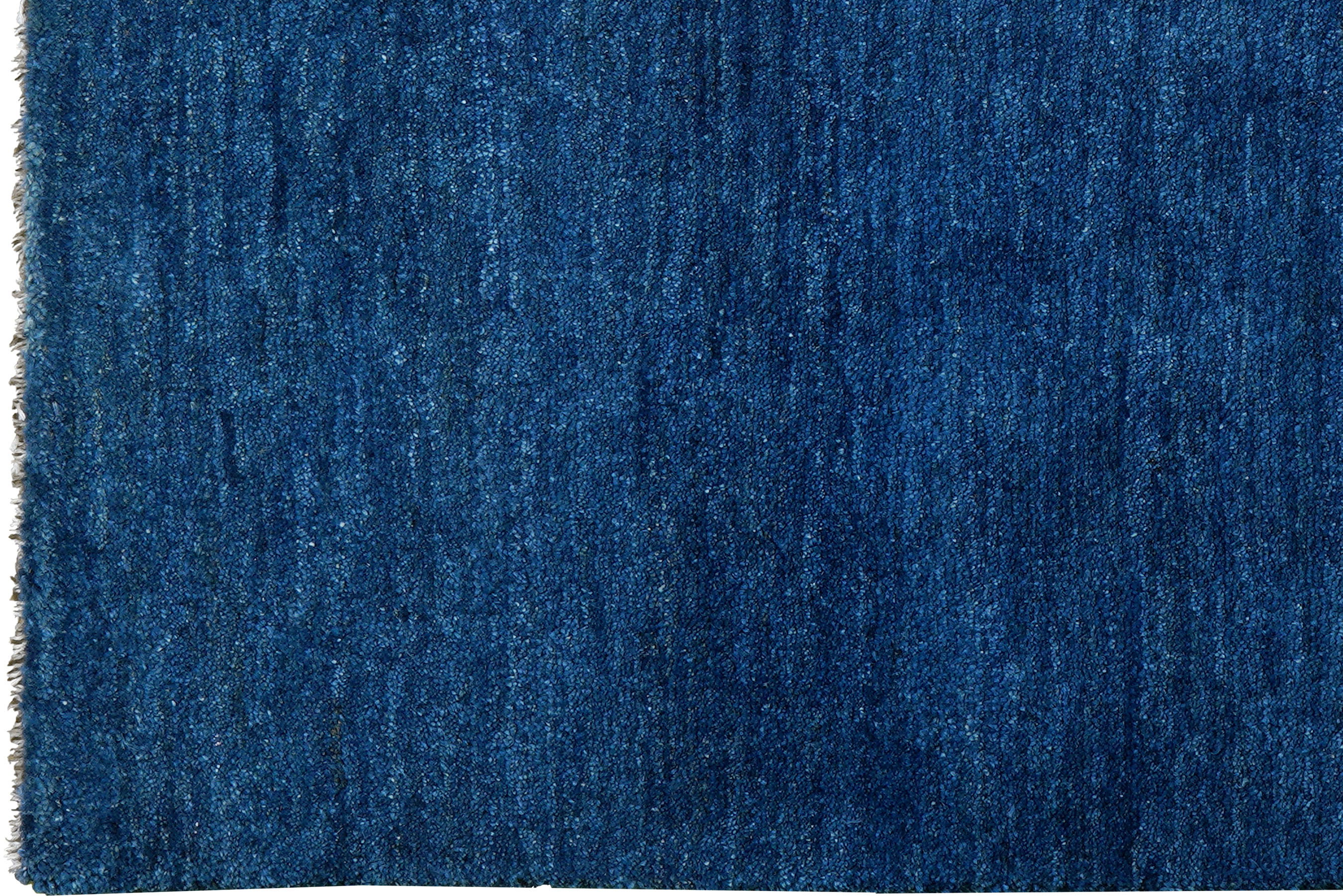 Gabbeh Teppich Wolle Blau