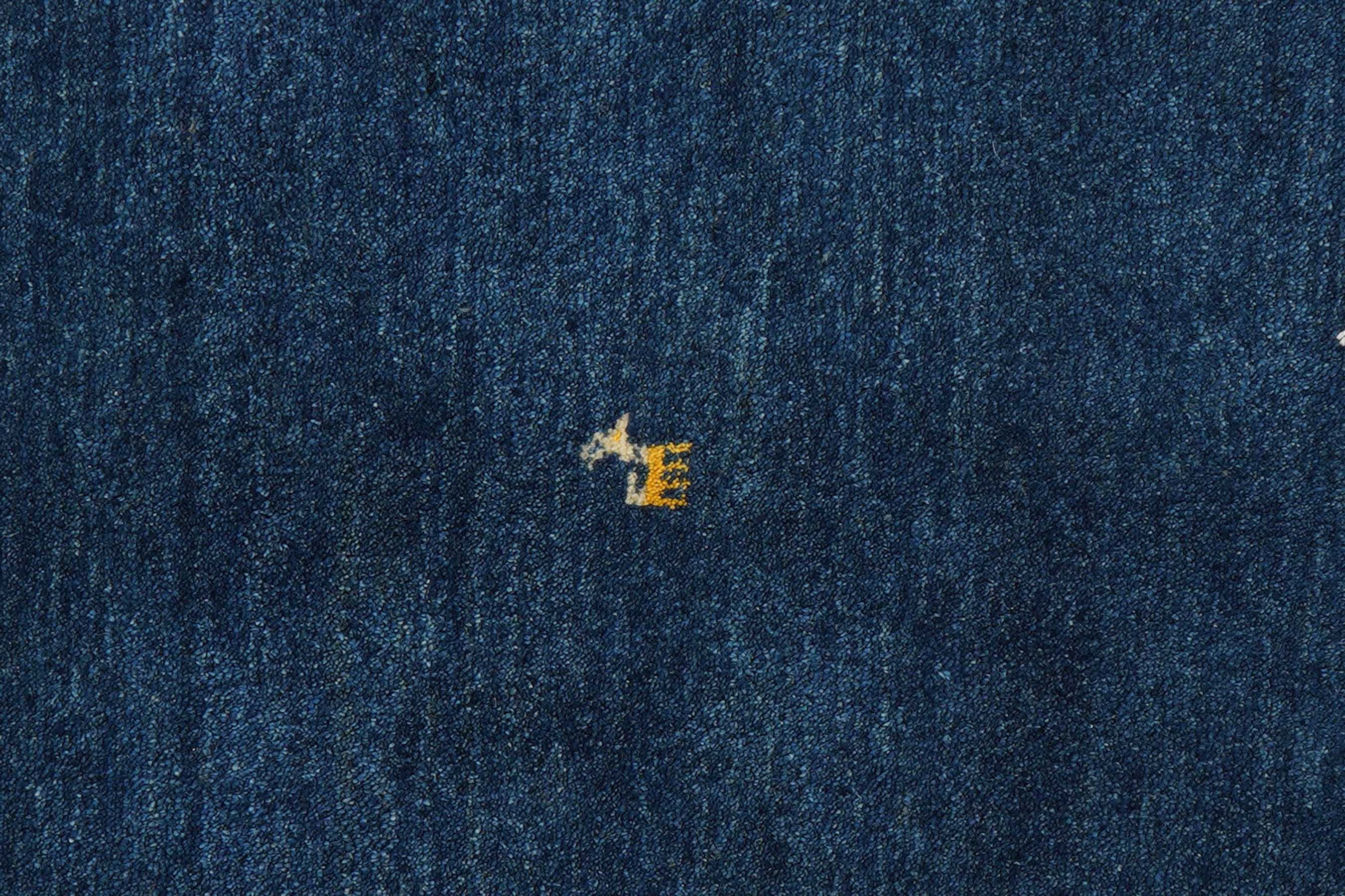 Gabbeh Teppich Wolle Blau