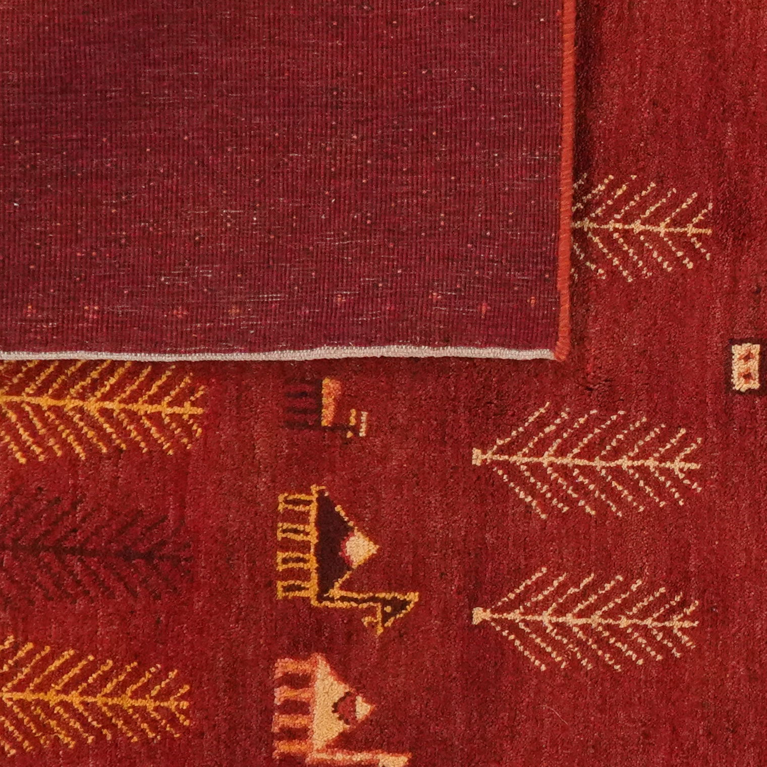 Rizbaf Gabbeh-Teppich Wolle Rot