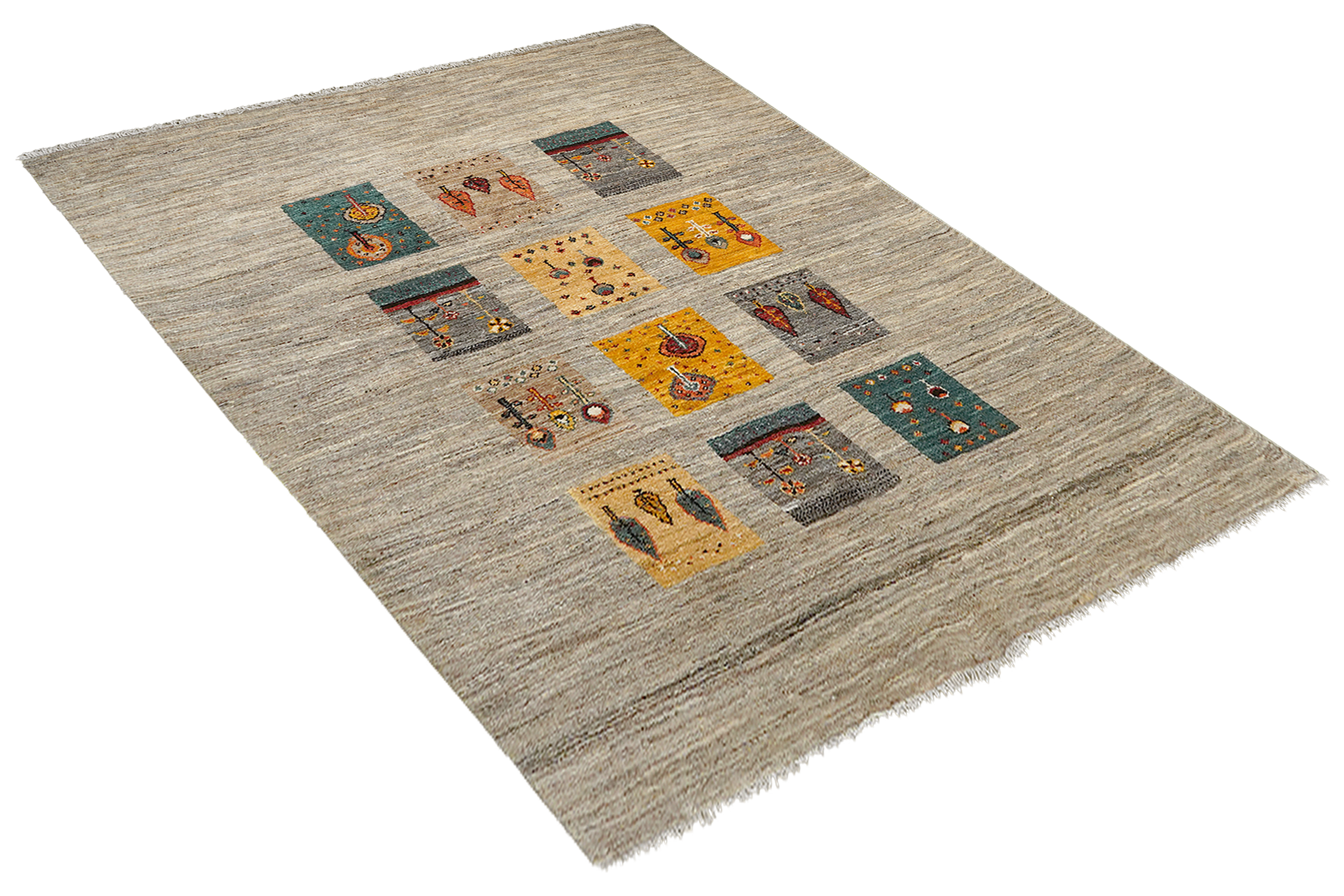 Rizbaf Gabbeh-Teppich Wolle Beige