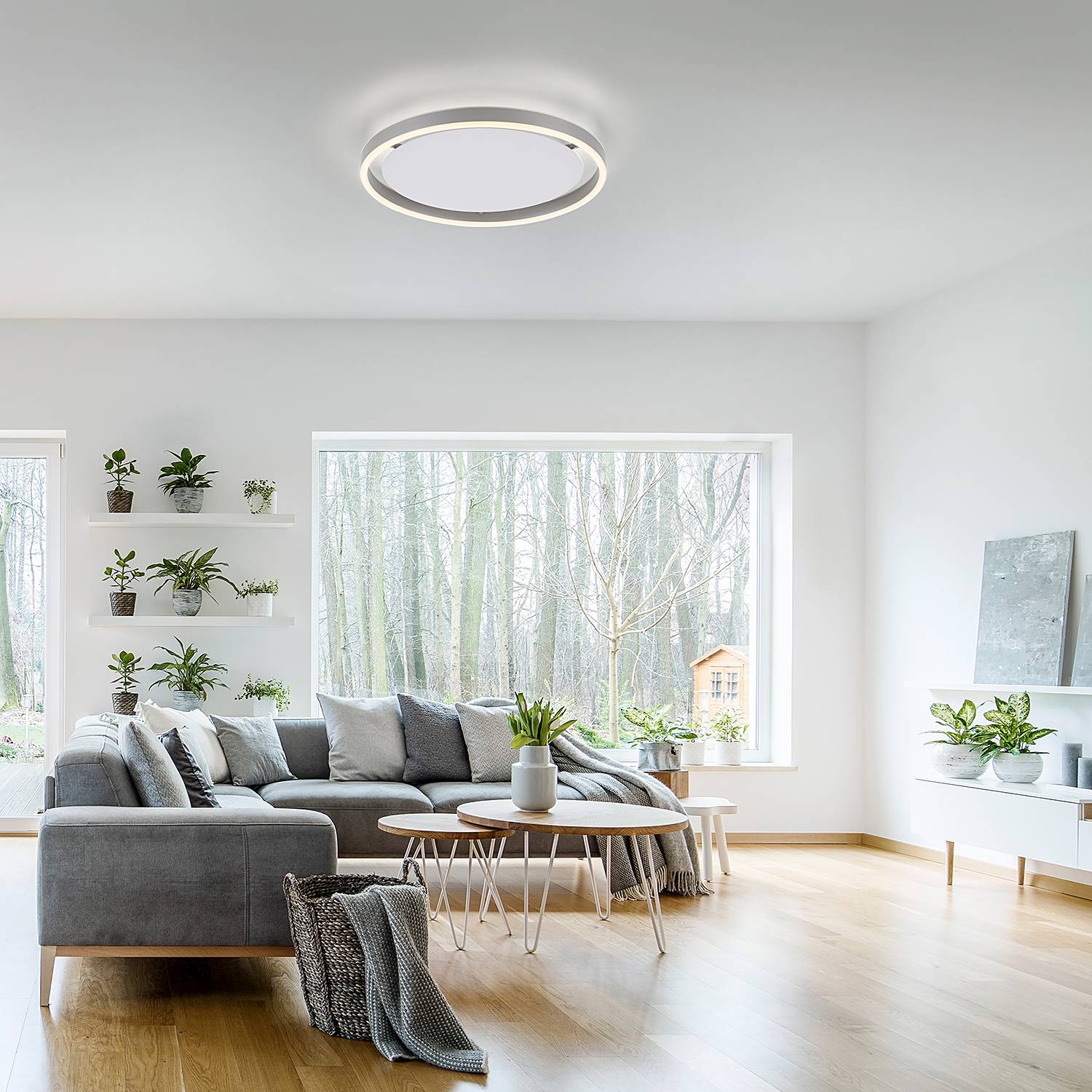 LED ceiling light Ritus Type A Plastic Aluminum Silver