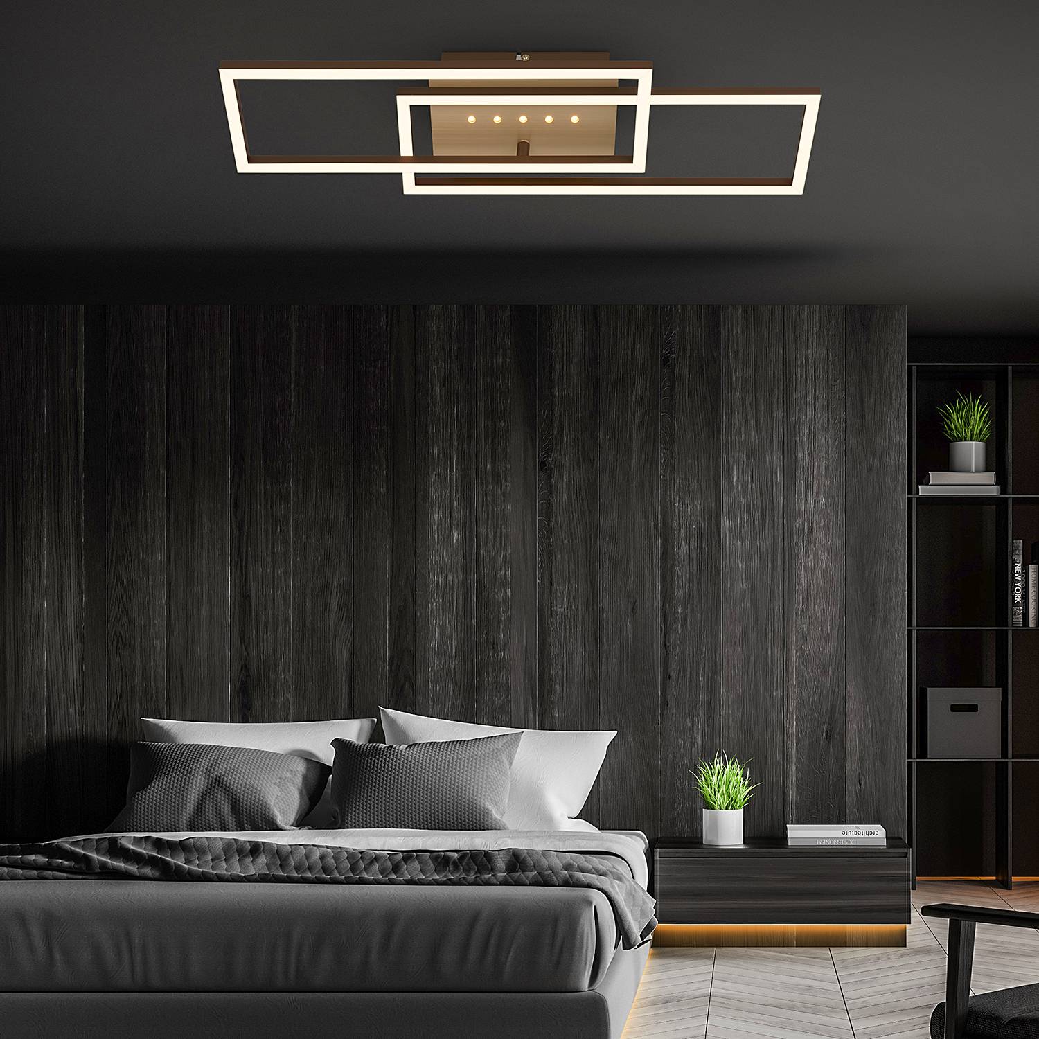 LED-Deckenleuchte Arruda Aluminium Polypropylen Gold
