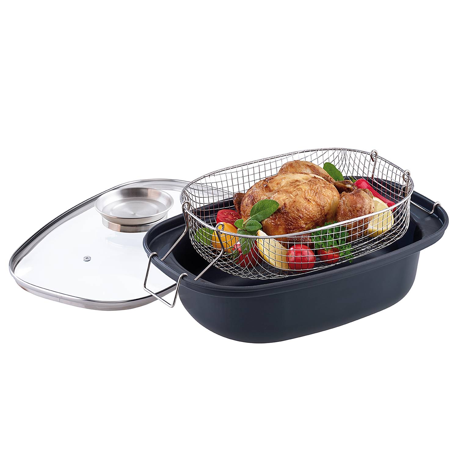 2x Bubach Aroma Roaster Set Stainless Steel Black incl. Insert